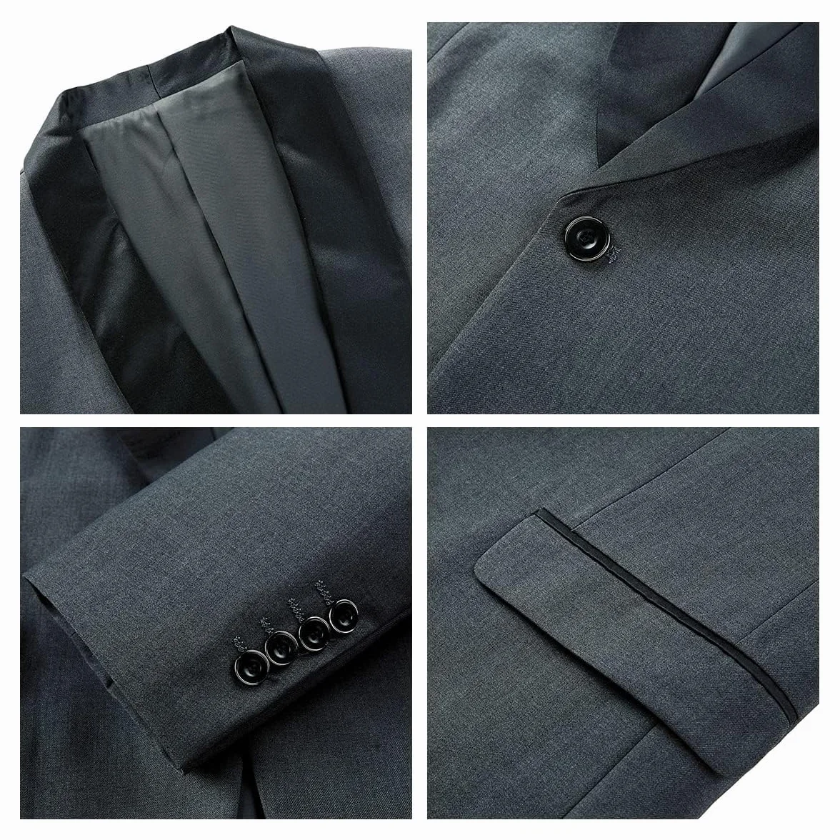 Conjunto de 3 piezas de chal ajustado con solapa de un botón para boda, baile de graduación, chaleco, pantalones