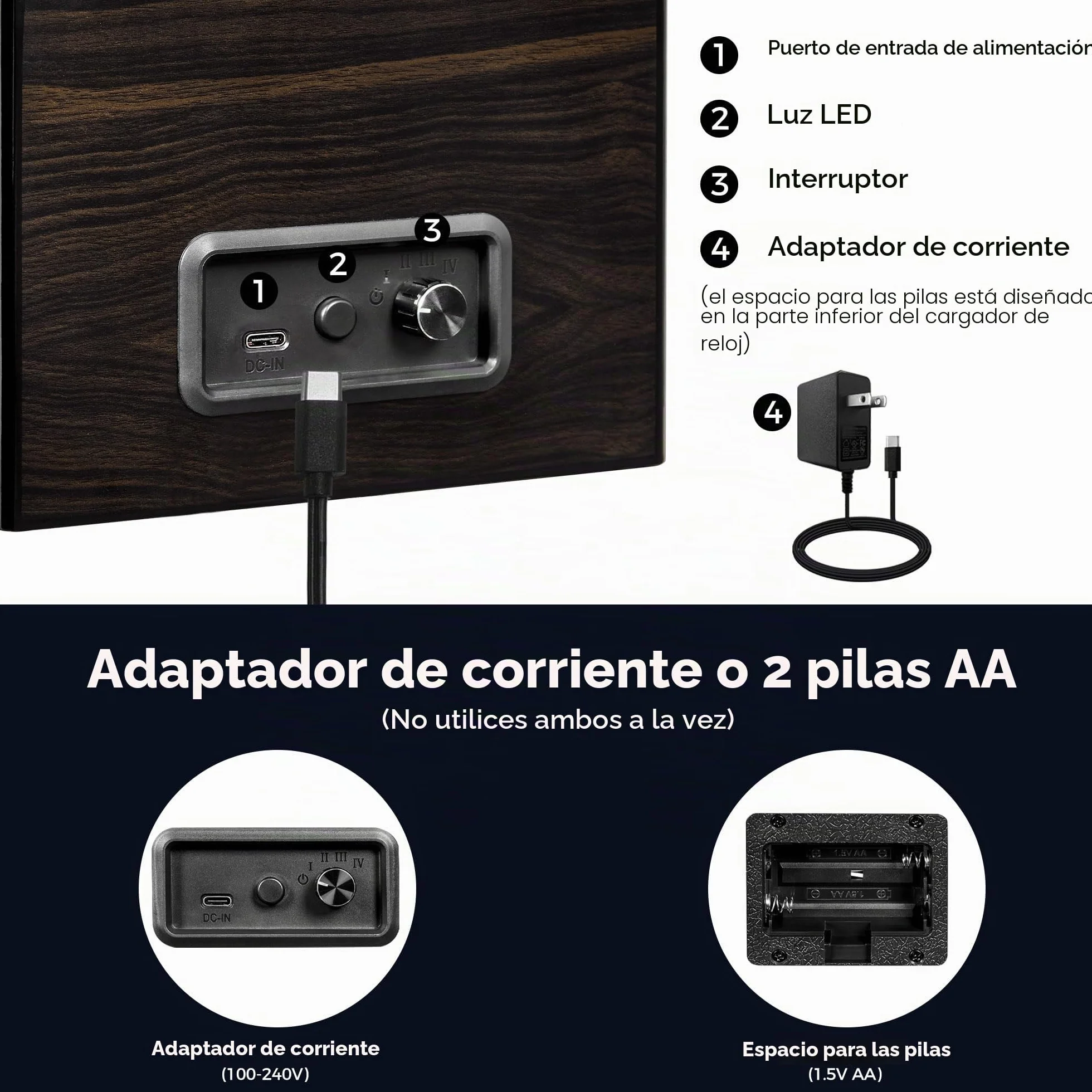 ANWBROAD Cajas Giratorias Para Relojes Automáticos, Nueva Caja Giratoria Para Relojes Automáticos con Acabado Lacado Piano, Caja Giratoria con 4 Modos de Rotación, Motor Silencioso, JWW001E