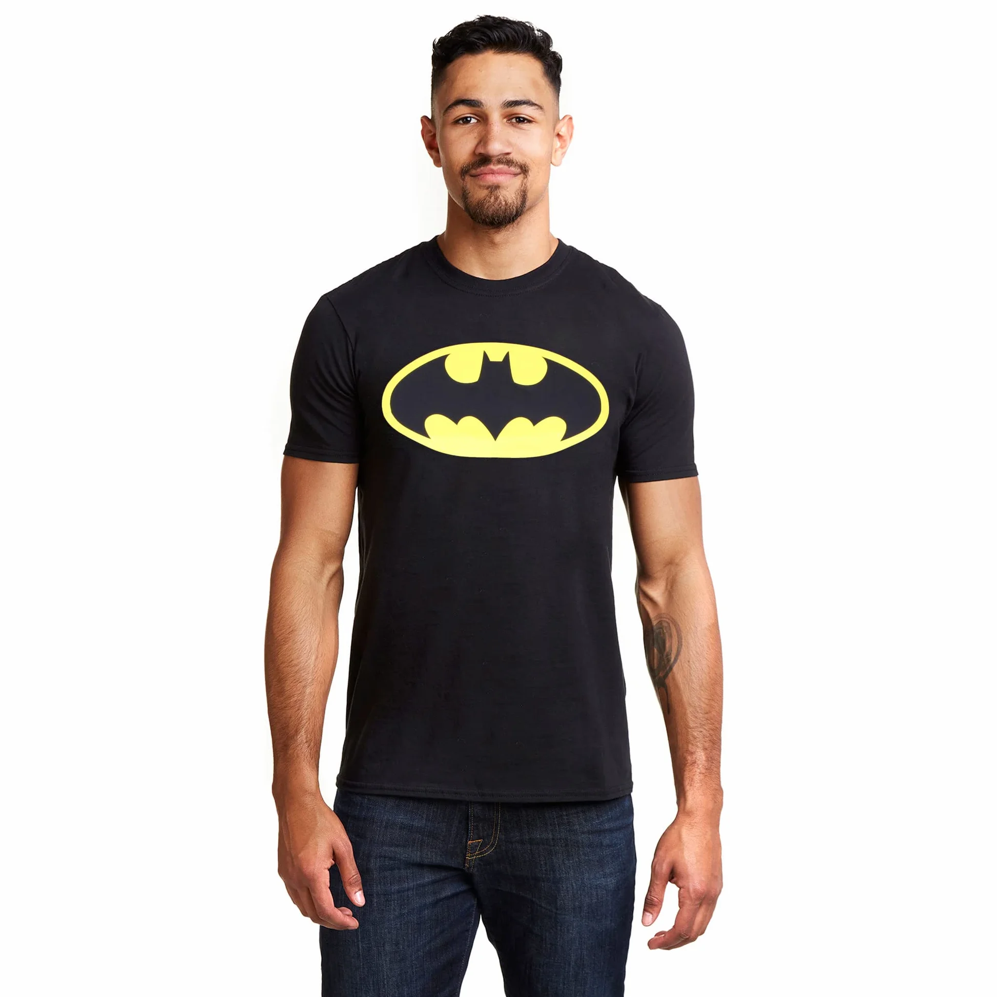 DC Comics Men's Batman Logo T-Shirt, Black