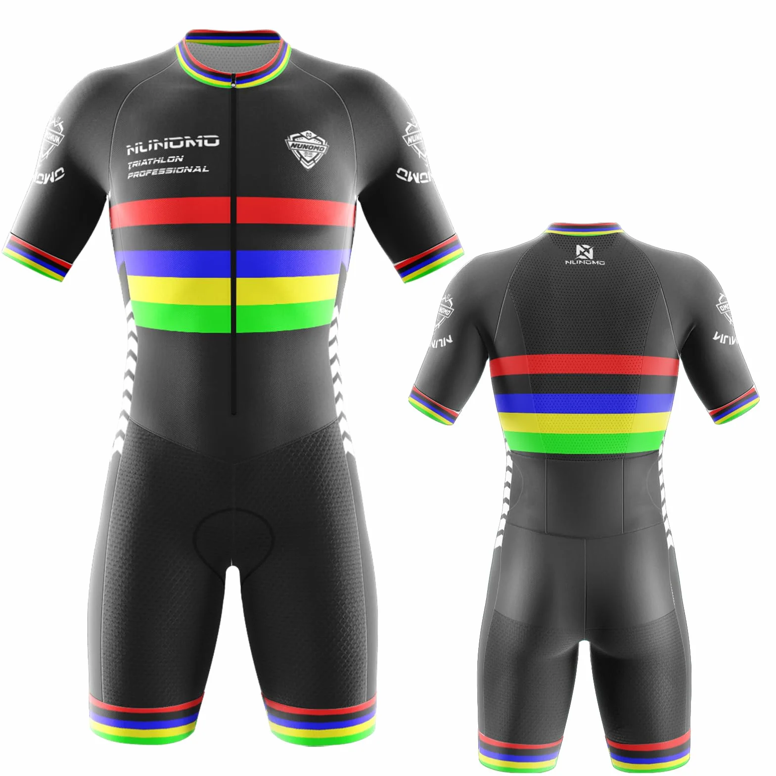 Cycling Skinsuit Triatlón for Hombres, Racing Tri Suit de Bicicletas Acolchado de Gel, MTB Mono,Secado rápido y Transpirable.Ciclismo, Carrera, natación.