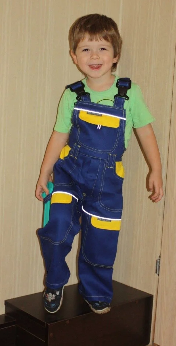 ARDON Babero y pinza para niños pantalones de trabajo para niños, traje de niños, 100% algodón ropa de trabajo
