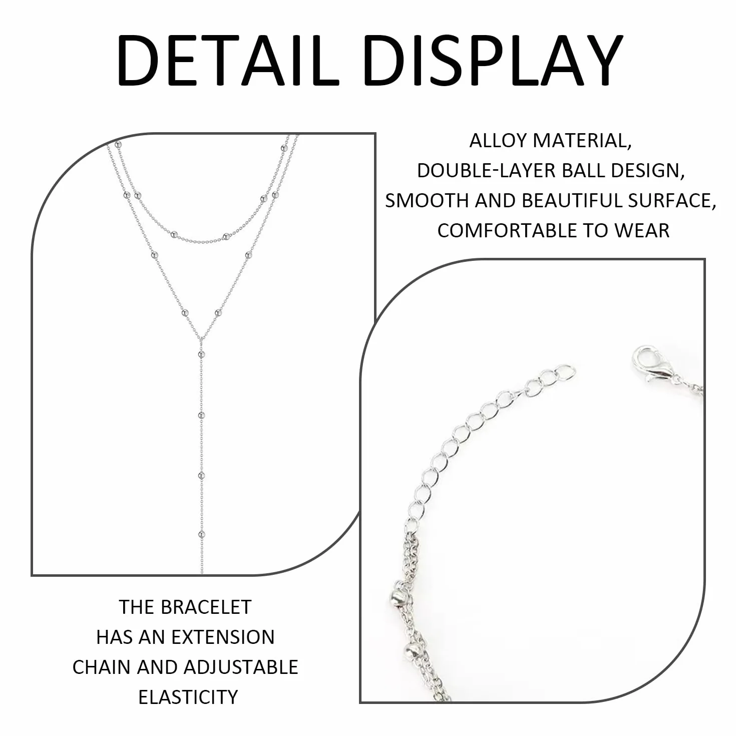 1 Collar De Doble Capa Y 1 Pulsera De Doble Capa, Joyería Moderna Y Sencilla, Joyería Elee Apilable, Accesorios De Vestir, Joyería para Mujer.