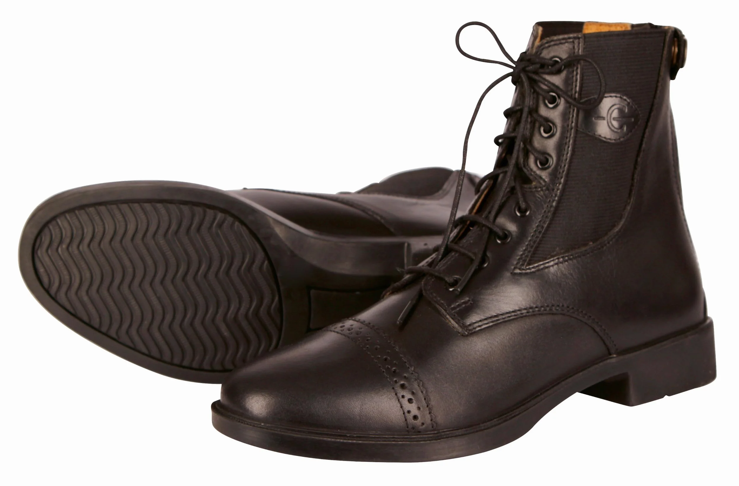 Covalliero Botines de montar Monaco, zapato de montar, bota con cordones, negro, piel, mujer, con cordones, con cremallera