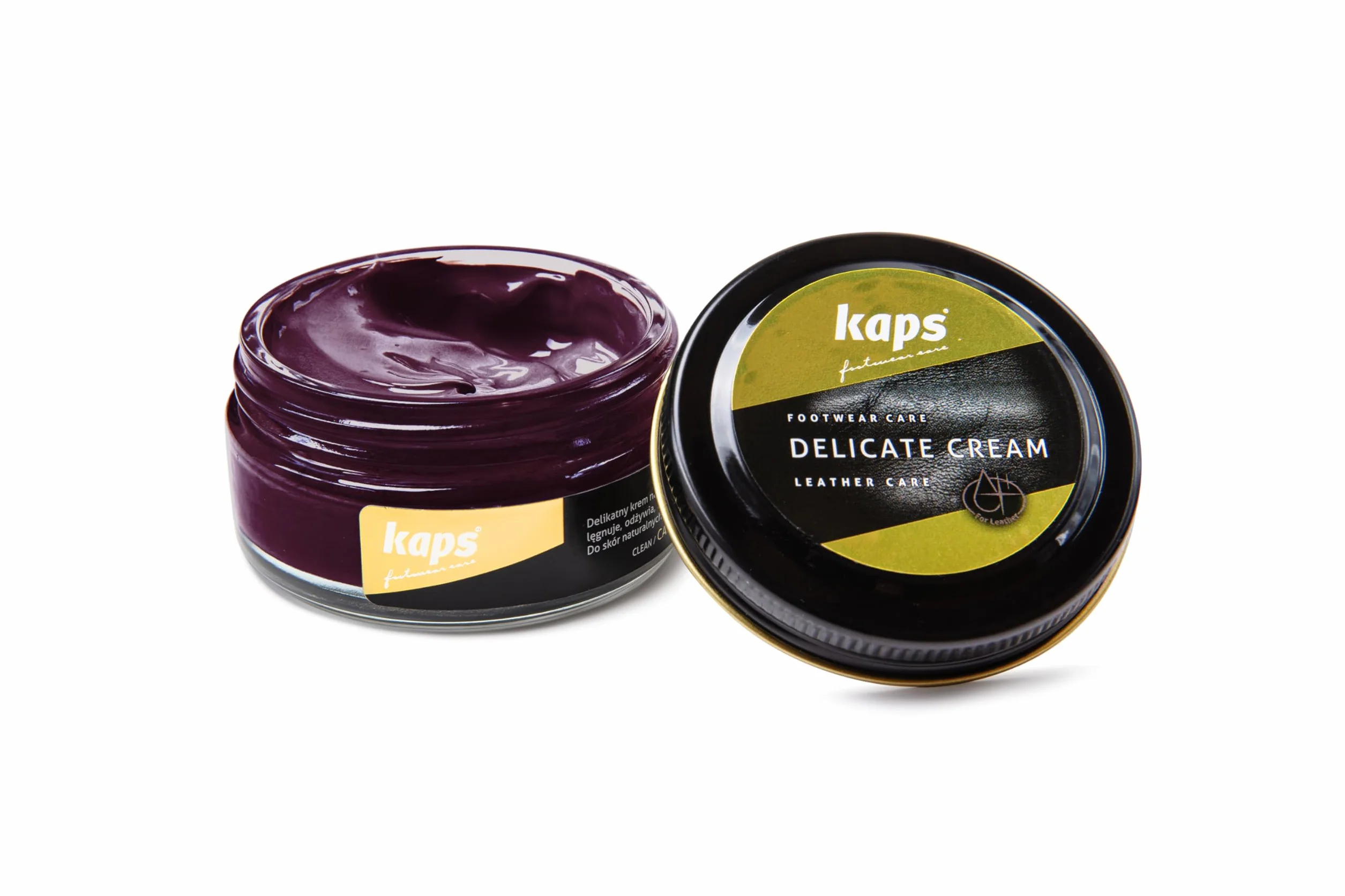 Kaps Crema para El Cuidado del Calzado, Cuidado Intensivo Y Nutritivo del Cuero, Delicate, 70 Colores