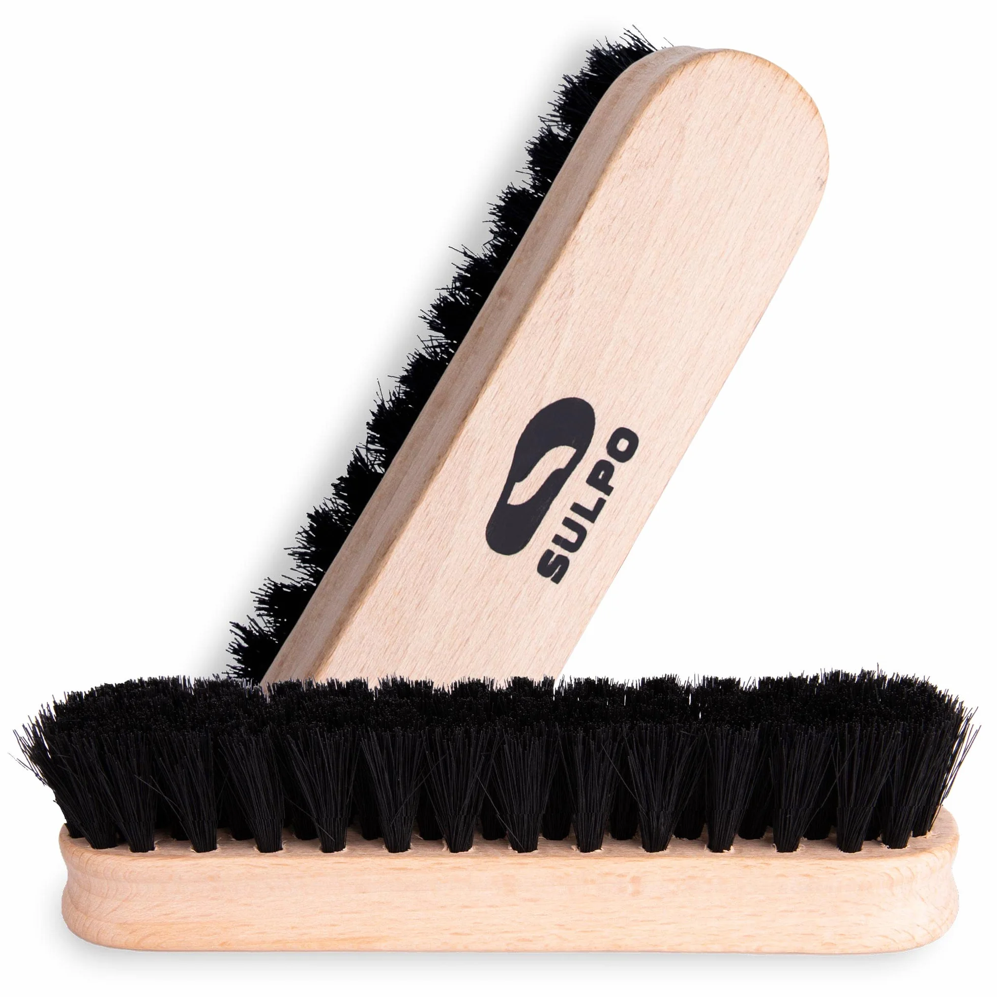 SULPO Cepillo para Limpieza - Juego de Cepillos de cerdas Suaves - Cepillo pulidor - Juego de cepillos para Zapatos Abrigos Sofá Zapatillas de casa 2 Piezas - Color Negro