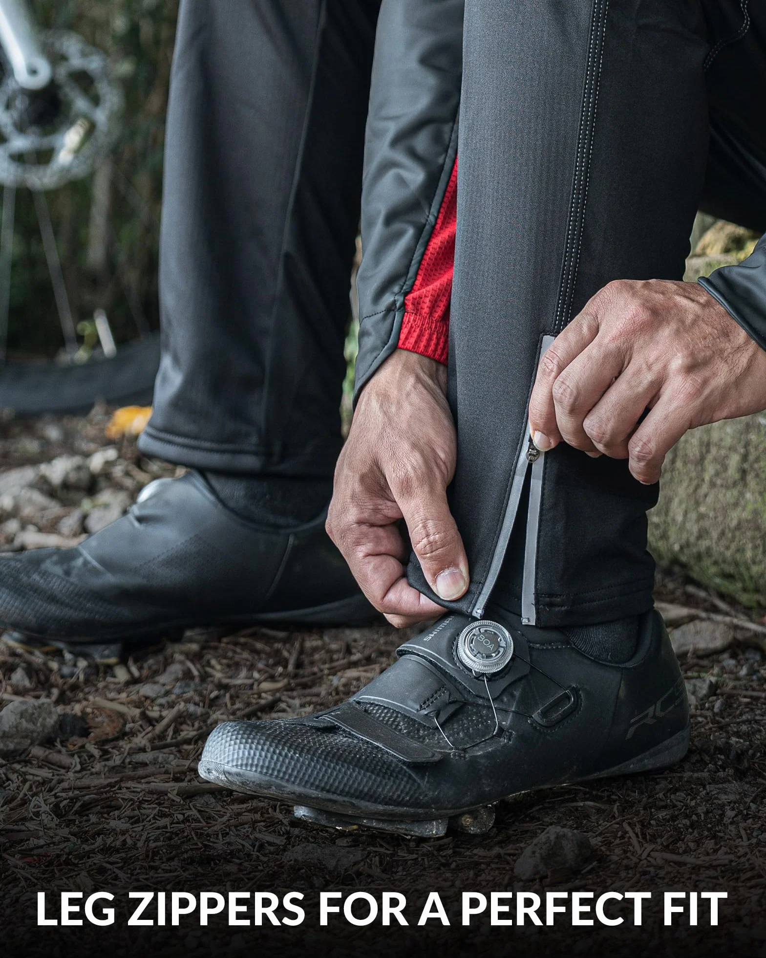 ROCKBROS Pantalones Ciclismo de Invierno para Hombre Mujer, Pantalón Largo Térmico a Prueba de Viento para Bicicleta Fitness Correr Deportes