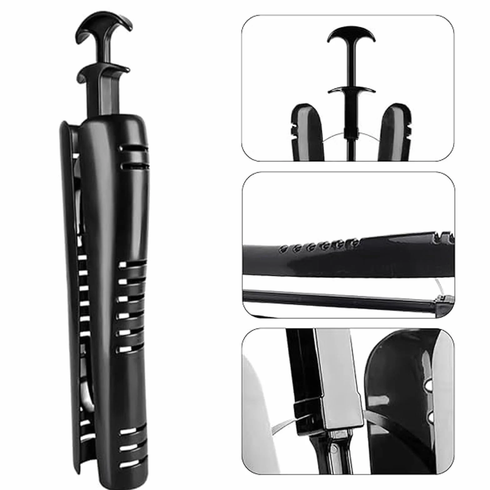 2 Pares Soporte de Bota Negro, Moldeador para Botas Negro, Soporte para Botas de 42cm con Asa, para Botas Medias, Botas de Nieve y Botas de Cuero