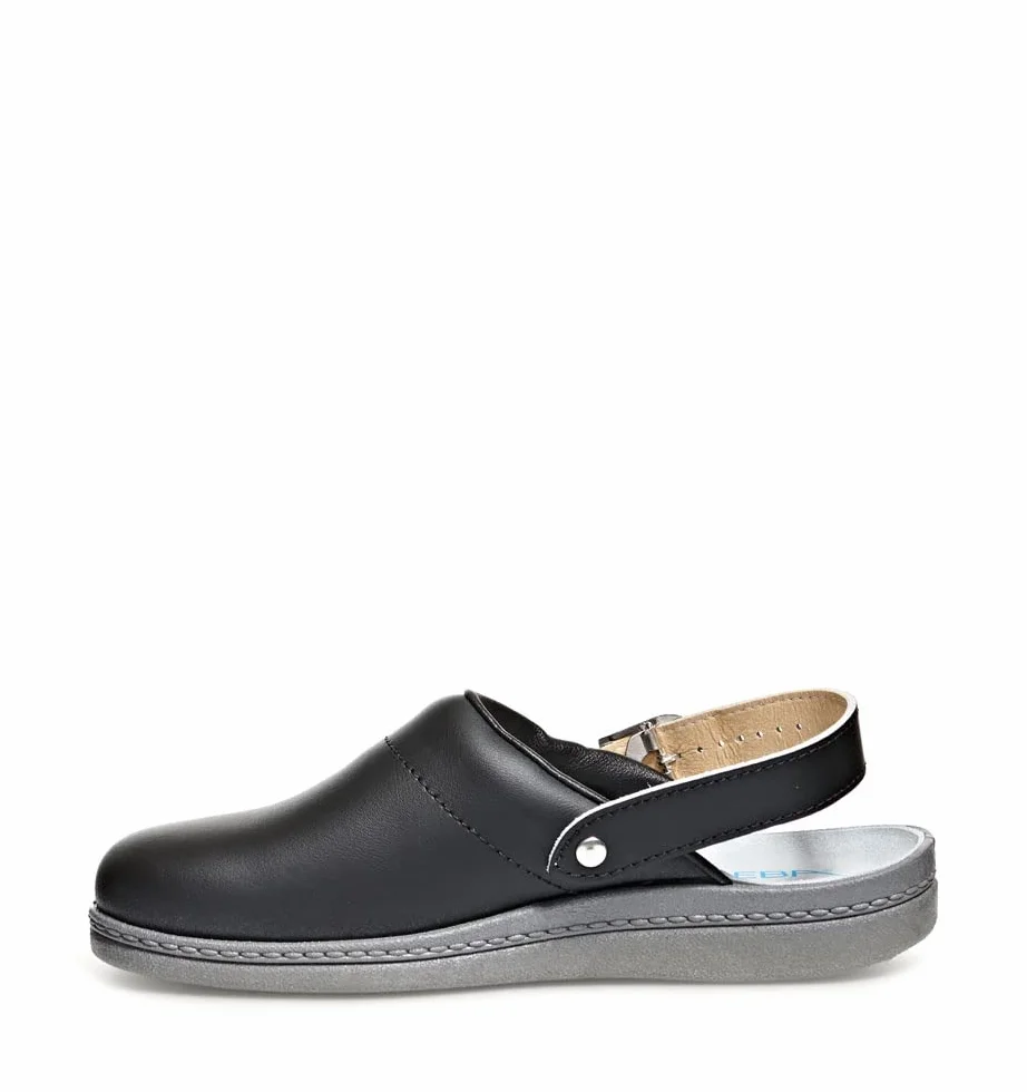 ABEBA 7031 OB Zueco profesional, suela antideslizante, negro, talla 44