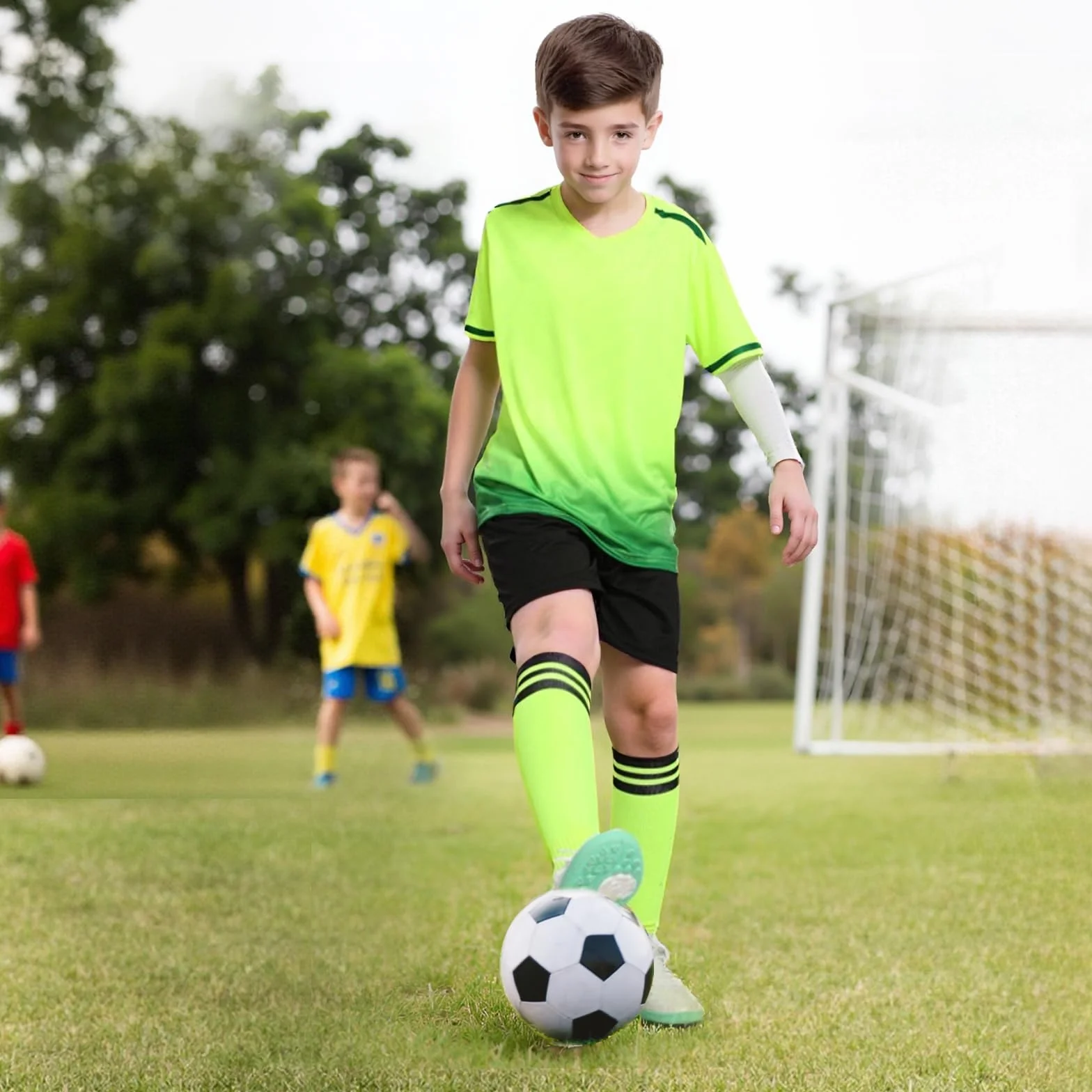 Set Deportivo Kinder, Ropa Deportiva de Secado Rápido para Niños, Conjunto de Camiseta Deportiva para Fútbol, Chaqueta de Entrenamiento