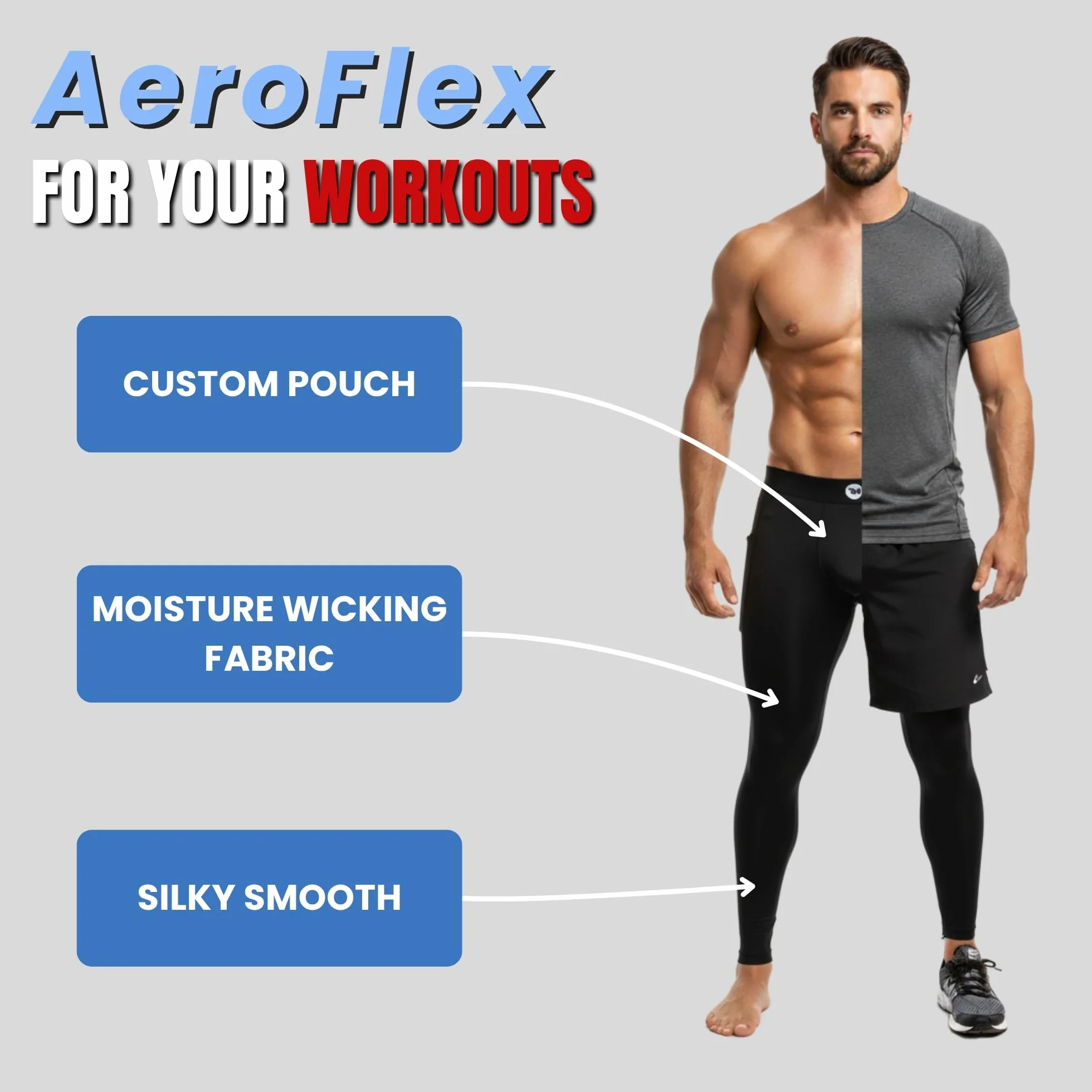 RM Real Men Real D Pouch Thermal Compression Pants Men Pantalones de compresión para Hombre