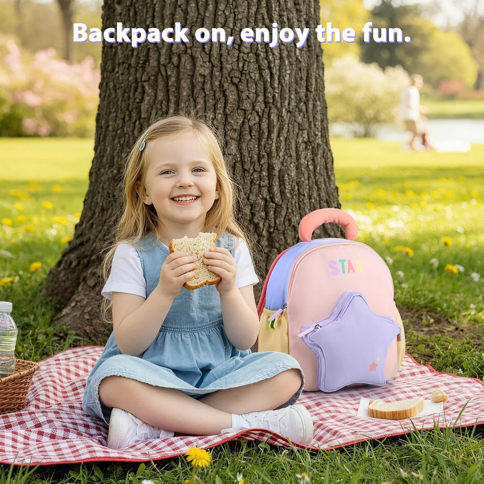 GAGAKU Mochila Infantil Guarderia para Niñas de 2-4 años, 30 cm Mochila Pequeña Escolar Mochila de Jardín Infantil Mochila de Viaje Transpirable Cómod - Estrellas