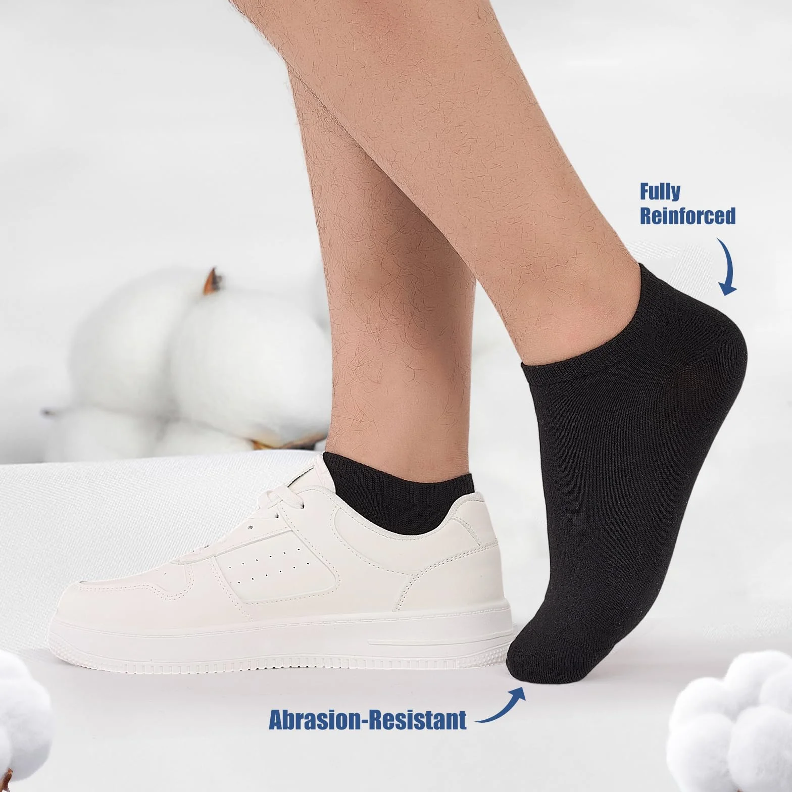 SockWaddles 10 Pares Calcetines Tobilleros Hombre Mujer, Calcetines Cortos Hombre Mujer Transpirables de Algodón sin Costura con Cuerpo de Calcetín Reforzado