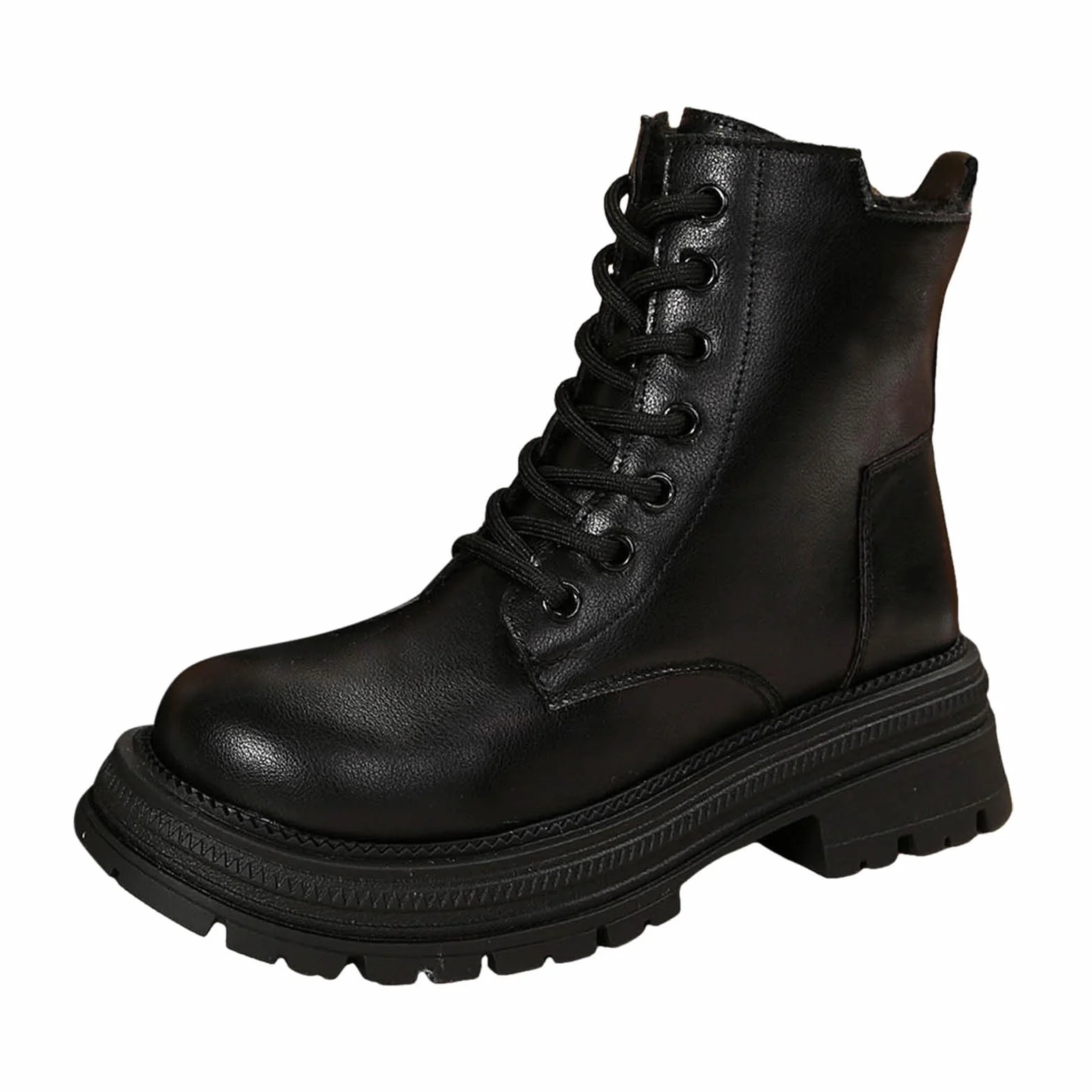 Botas de combate para mujer con cordones, botas de combate, botas de senderismo, con cremallera, tacón de bloque, tácticas, militares, de invierno, plataforma, zapatos de seguridad