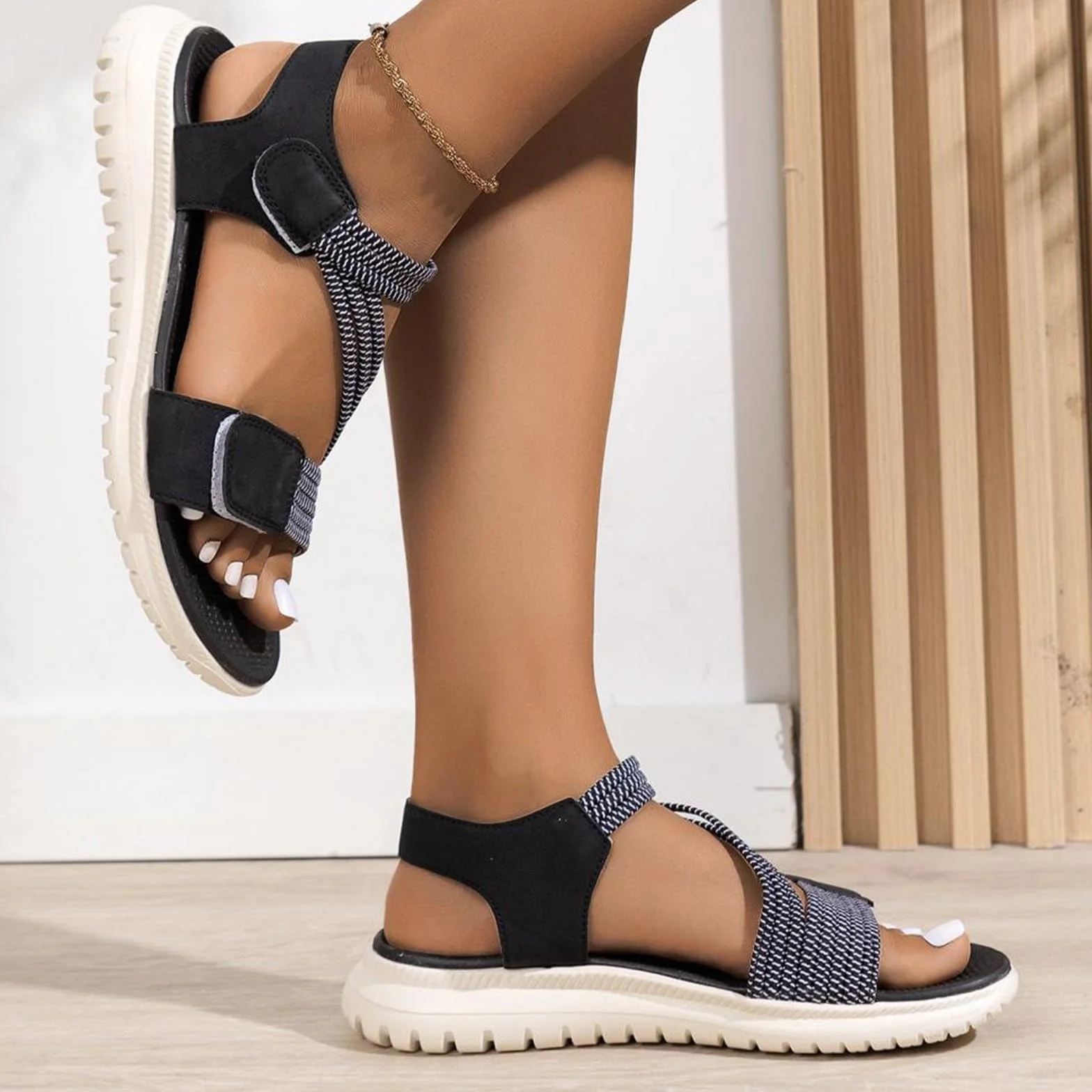 Genérico Sandalias Mujer Verano Zapatos Comodas Deportivas Barefoot Zapatillas Trekking Sapatos Planas Calzado Ergonómicas Sneakers Horma Ancha Sapatilhas Amortiguación Shoes