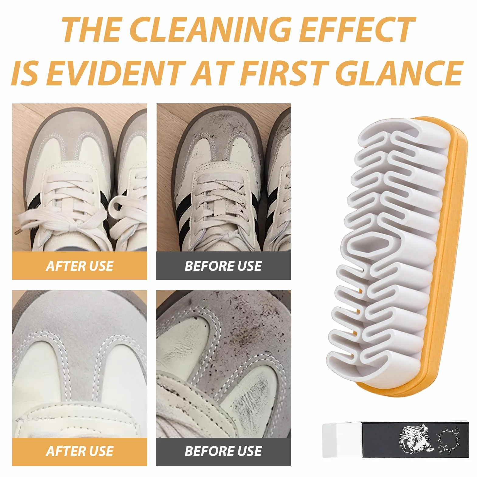 Suede Cleaner Cepillo Ante Zapatos, Juego de 2 Cepillo para Zapatos de Ante con Borrador de Limpieza, Cepillo para Limpiar Zapatos de Ante para Limpieza Protegiendo Todos los Cueros, Ante, Gamuza.