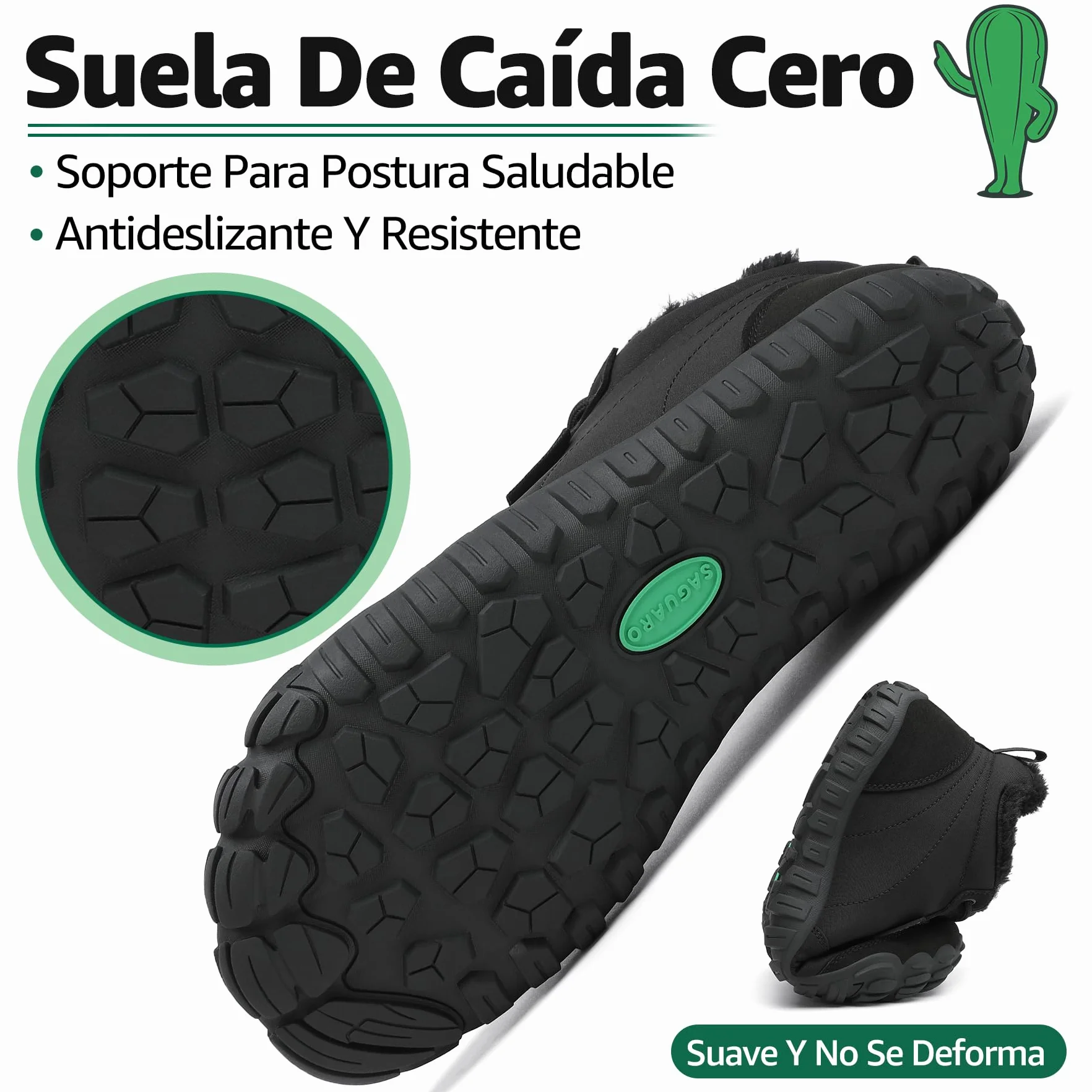 SAGUARO Barefoot Botas Invierno Cálido Botines Nieve pour Hombre Mujer Gr.36-48
