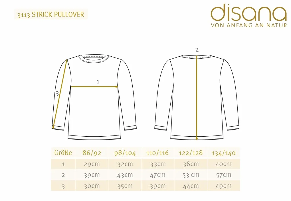 Disana Jersey de punto azul 98/104 cm