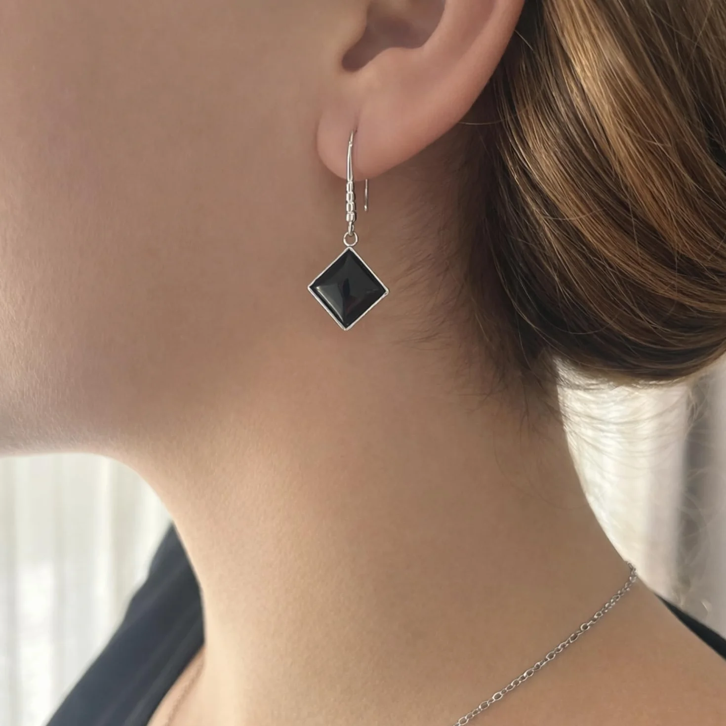 ASTER ALHELÍ - Conjunto Collar y Pendientes Mujer Piedras Naturales - Joyas Acero Inoxidable Mujer - Conjunto Joyería Elegante y Ligero - Set Collar y Pendientes Regalo Mujer