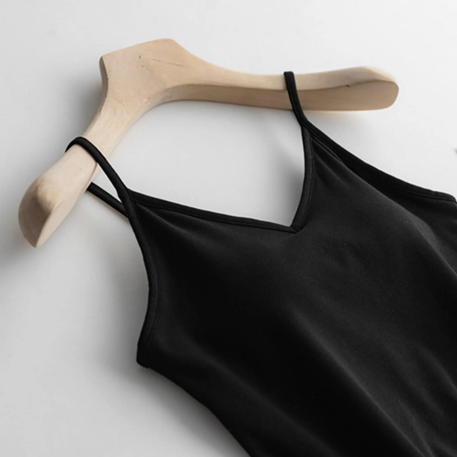 Camisetas y sujetadores para mujer con sujetador integrado de algodón - Top con escote sin abdomen Tops de verano Camiseta interior de tallas grandes Crop Sporttop Bh Camisa Tirantes Top Tirantes