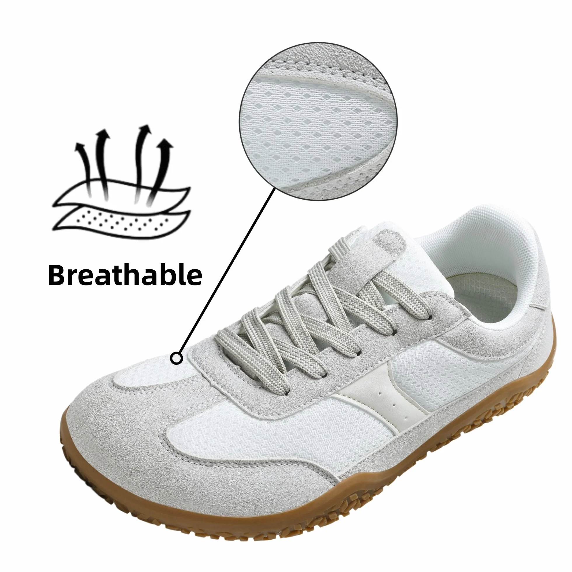 Meik Mangni Unisex Barefoot Zapatillas Minimalistas Hombre Mujer Ligera Zapatos Barefoot Anchos Transpirable y Antideslizante Zapatillas de Trail Running,Tallas:36-46 EU