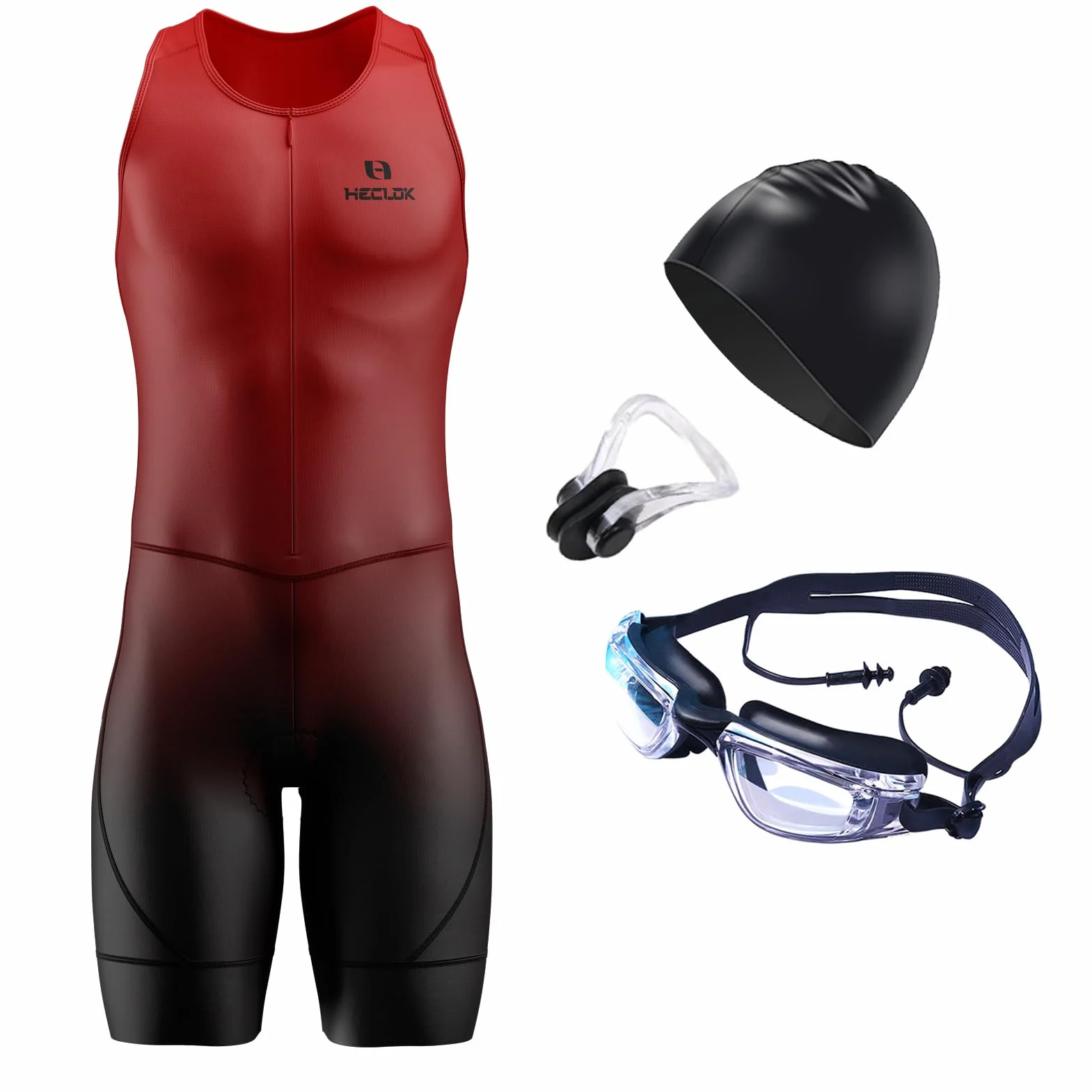 Traje triatlón de Manga Corta para Hombre, Racing Tri Suit de Bicicletas Acolchado, Summer Cycling Skinsuit Triatlón, MTB Mono Bueno para Correr, Andar en Bicicleta, Nadar