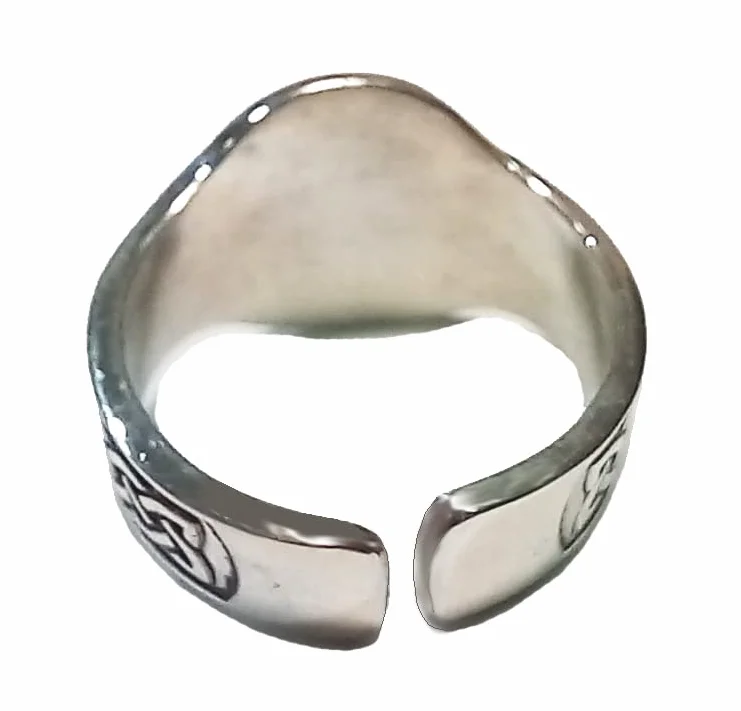 EKONAT- Anillo tetragramaton plata mujer y hombre- anillo de plata amuleto envejecido Ajustable (20/9 a 24/10.5)