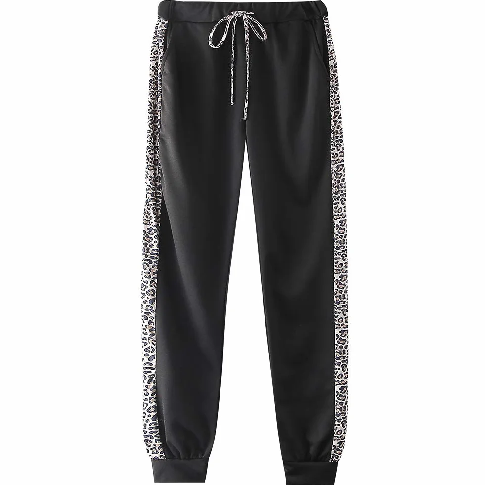 amropi Mujer Leopardo Conjunto de Ropa Chandal con Capucha Tops y Pantalones Deportivos Señoras 2 Piezas Set