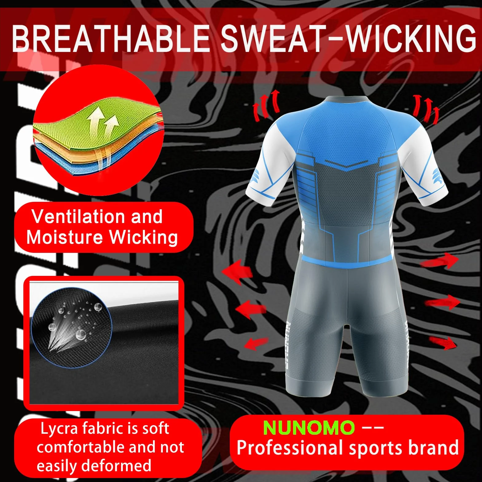 2025 Maillot Ciclismo Hombre - Traje Triatlón Acolchado Mono Racing con Cremallera Entera, Secado Rápido para MTB, Natacióny Deportes Exteriores
