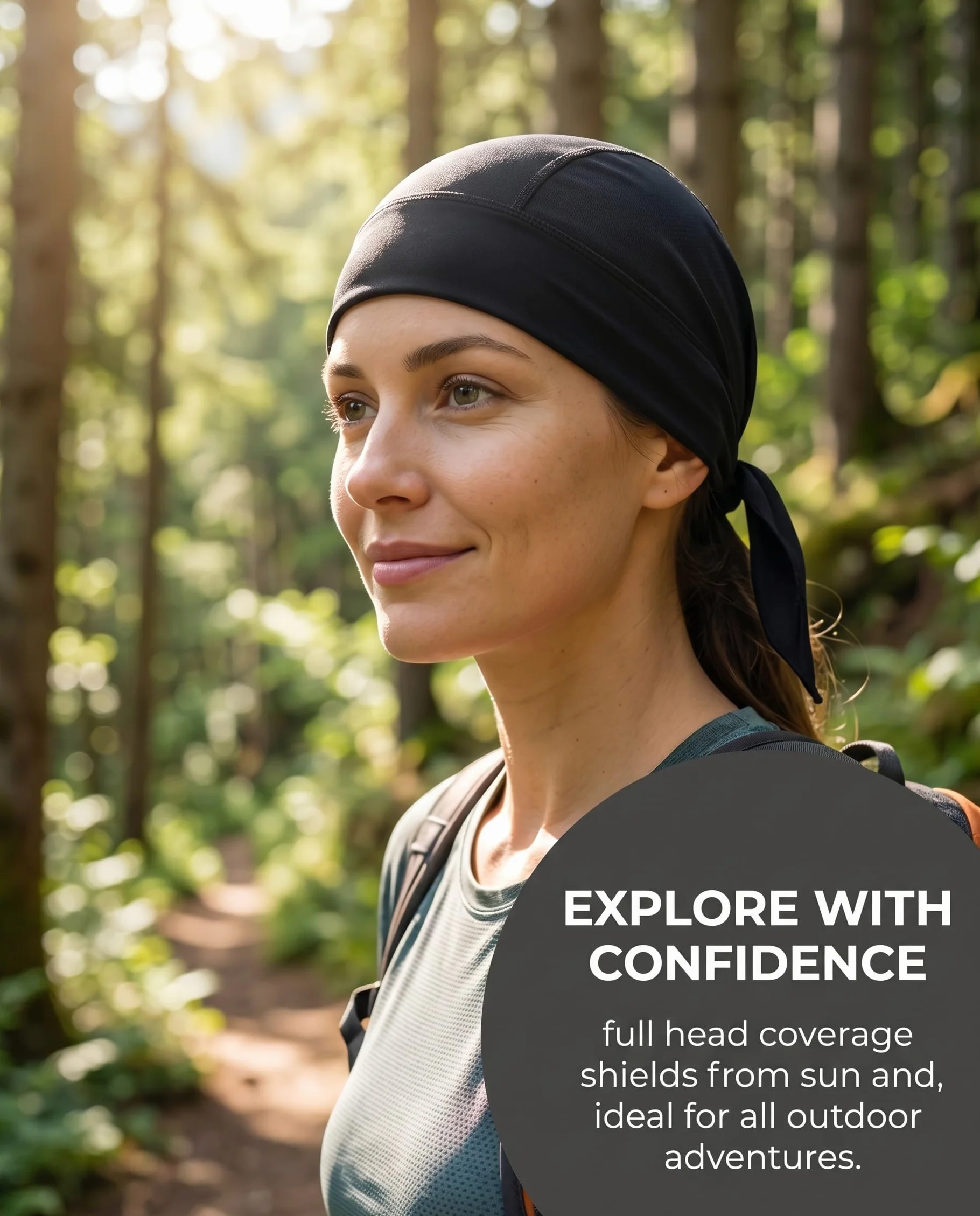 Gorro Bandana Ciclismo Negro Hombre Mujer, Bandana Hombre, Pañuelo para la Cabeza, Pañuelo Cabeza Elástico Transpirable Absorbe Sudor, Protección UV Deporte Moto Casco Running(negro)