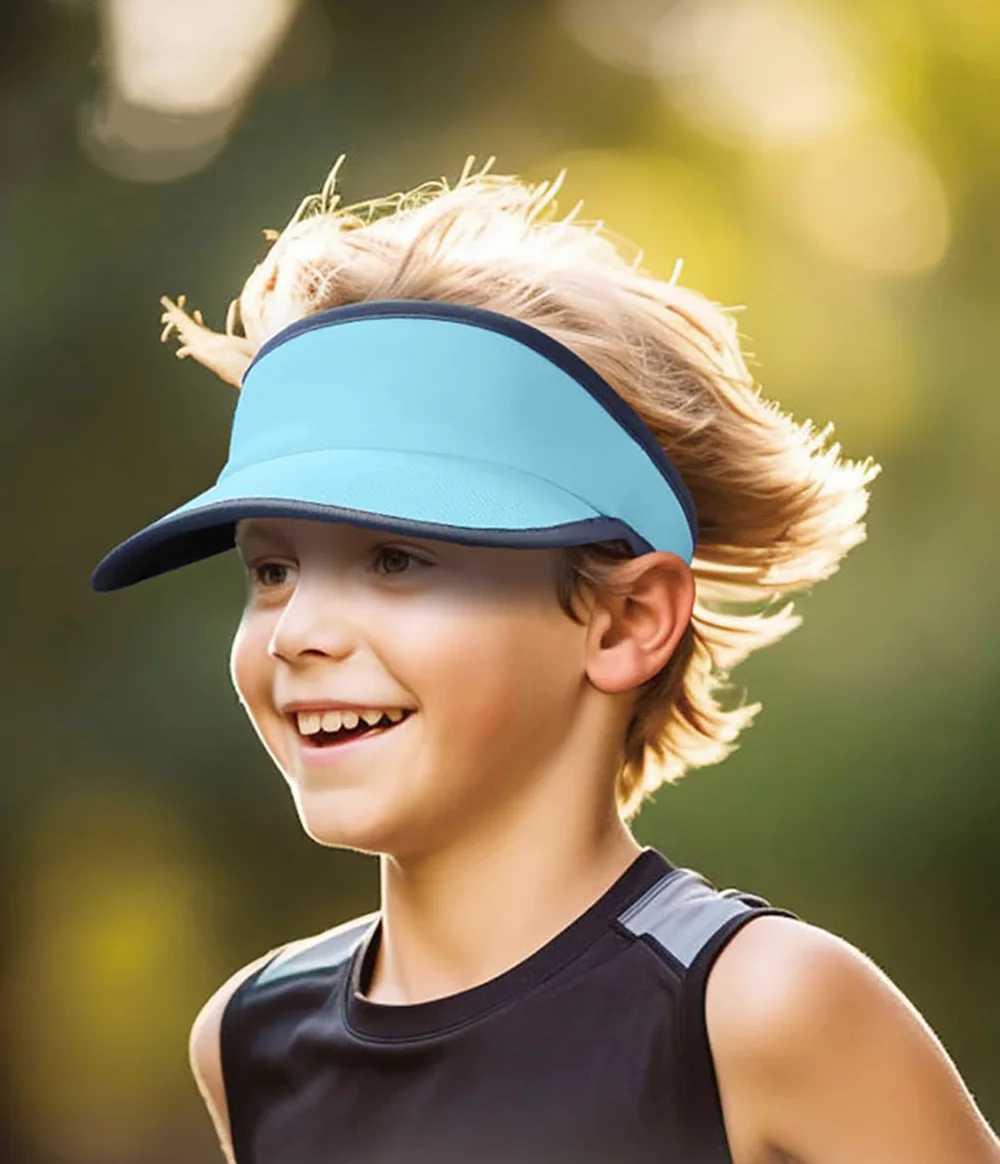 YAMEE Gorra con Visera para Niños Malla Transpirable,Sombrero de Verano para Niños Ligero Rápido Secado,Sombrero de Playa para Niña/Niño Protección UV,para Tenis,Running Exteriores