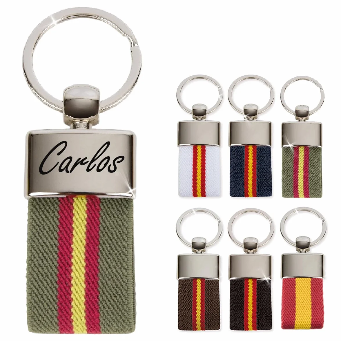 Llavero personalizado Bandera de España - Regalos originales personalizados Mujer, Hombre, Parejas, Novios, Papa, Dia de Padre - Grabado con Nombre, Mensaje, Llaveros originales