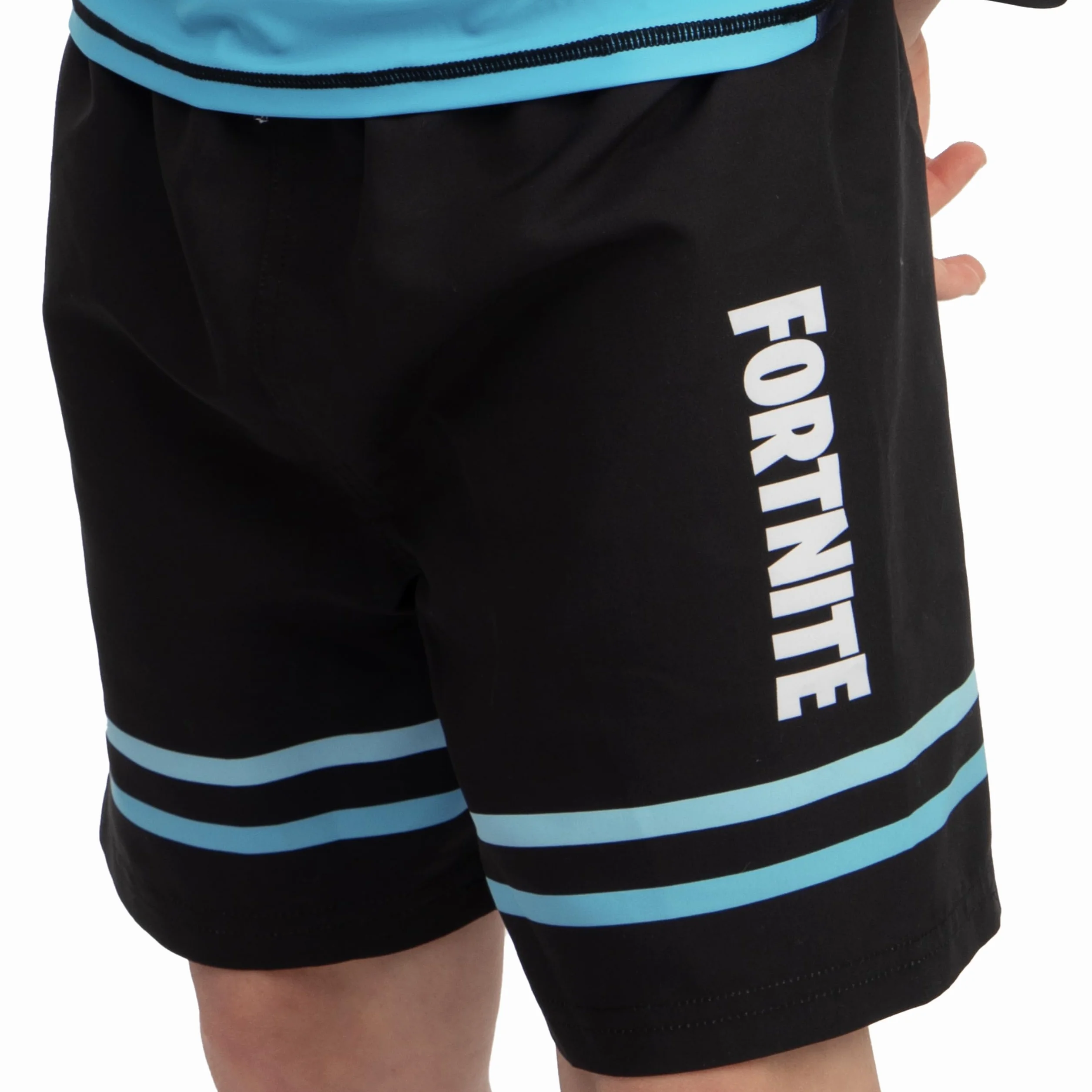 Fortnite Bañador Niño, Conjunto De Baño De Dos Piezas, Bañador Natacion Niño Manga Larga Azul Y Negro