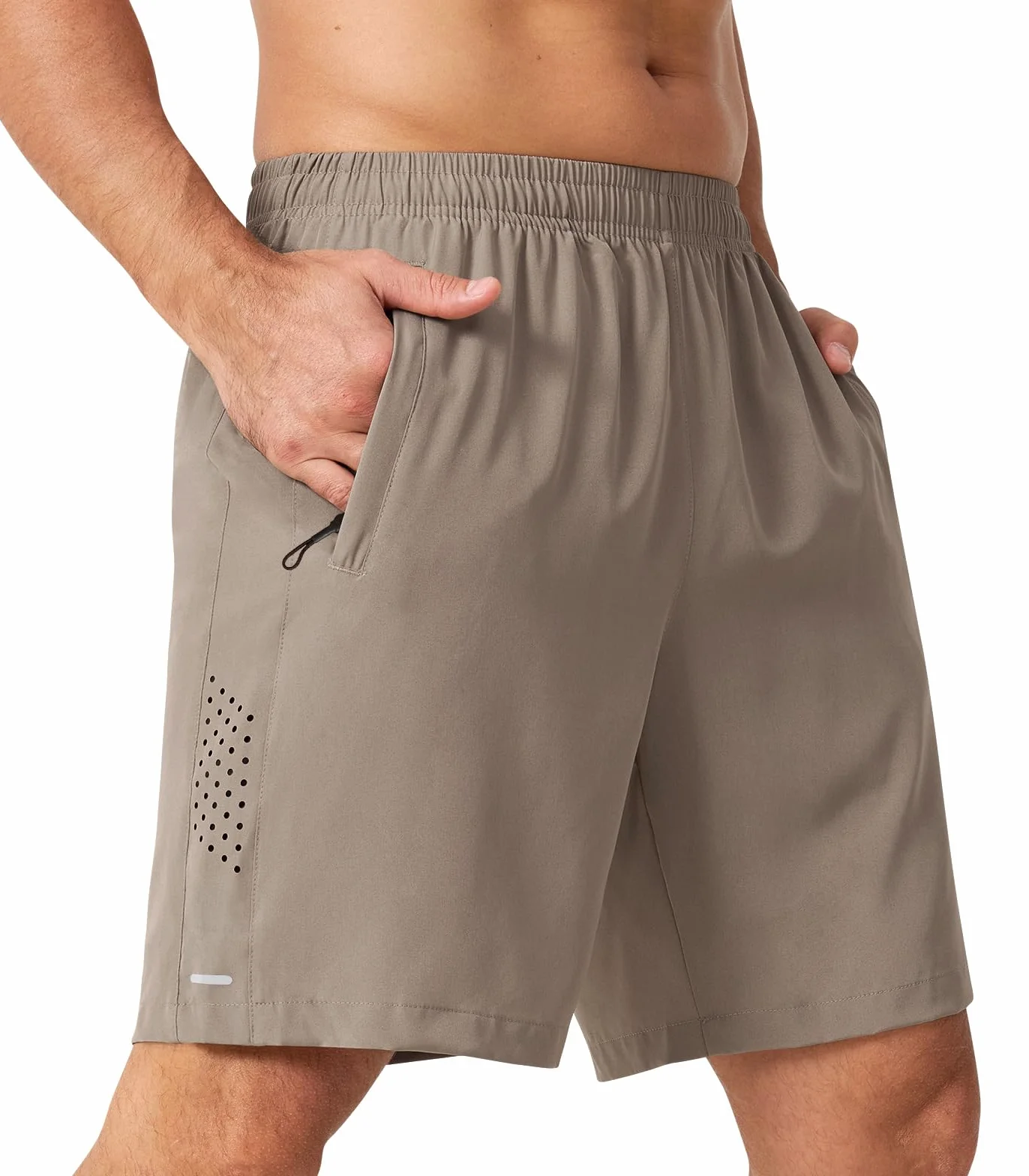 Pantalón Corto para Hombre Pantalones Cortos Deportivos Transpirable Secado Rapido para Running Gym Avec Poches Zippées