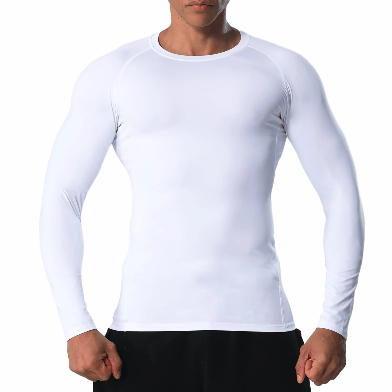 Camiseta compresión Hombre Camiseta Transpirable de Secado rápido con diseño de Malla en Las Axilas Camiseta Manga Larga para Gym Football Cycling