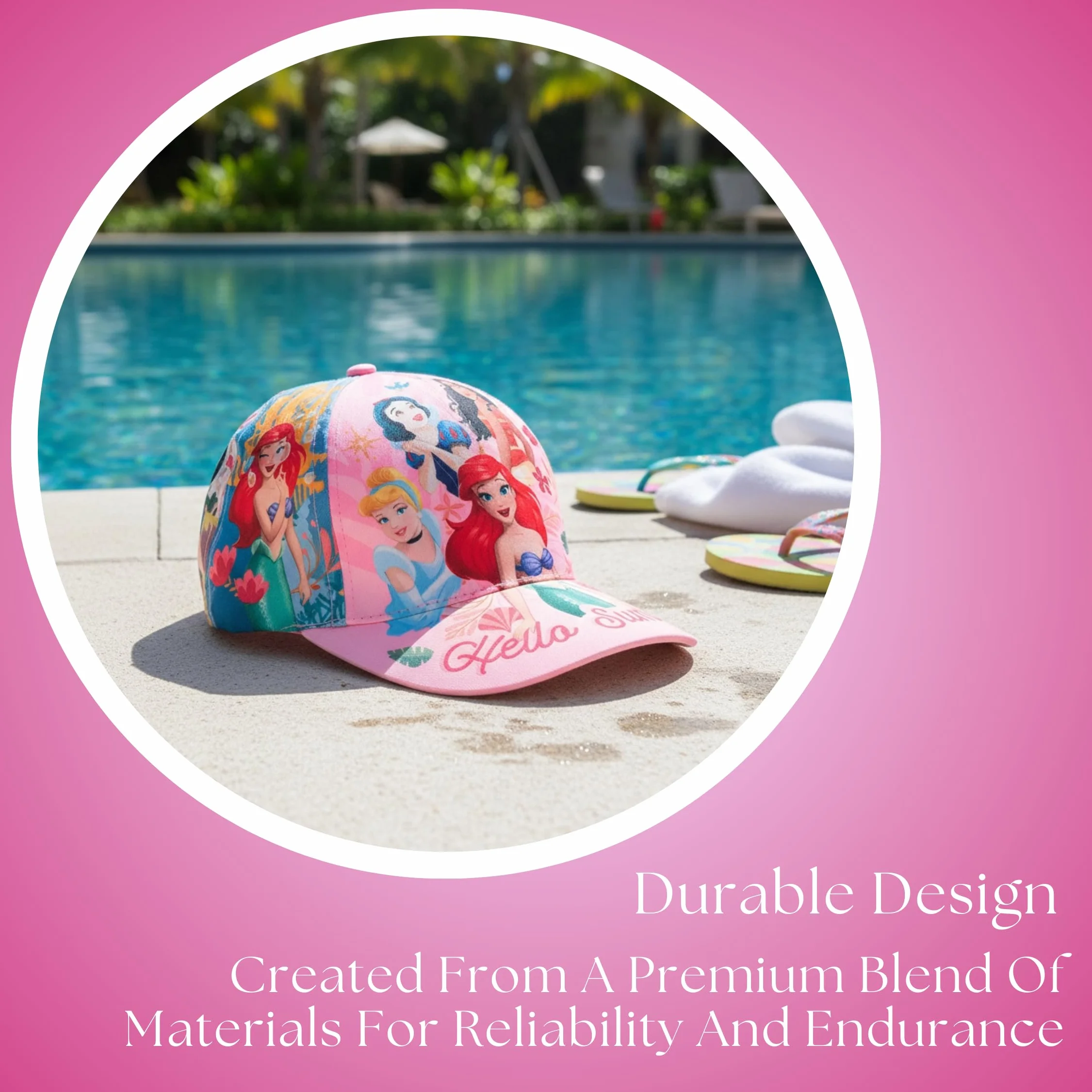 Disney Princesas Gorro para Niñas, Gorra de Beisbol Cenicienta Sirenita Blancanieves Vaiana, Gorra de Verano Infantil