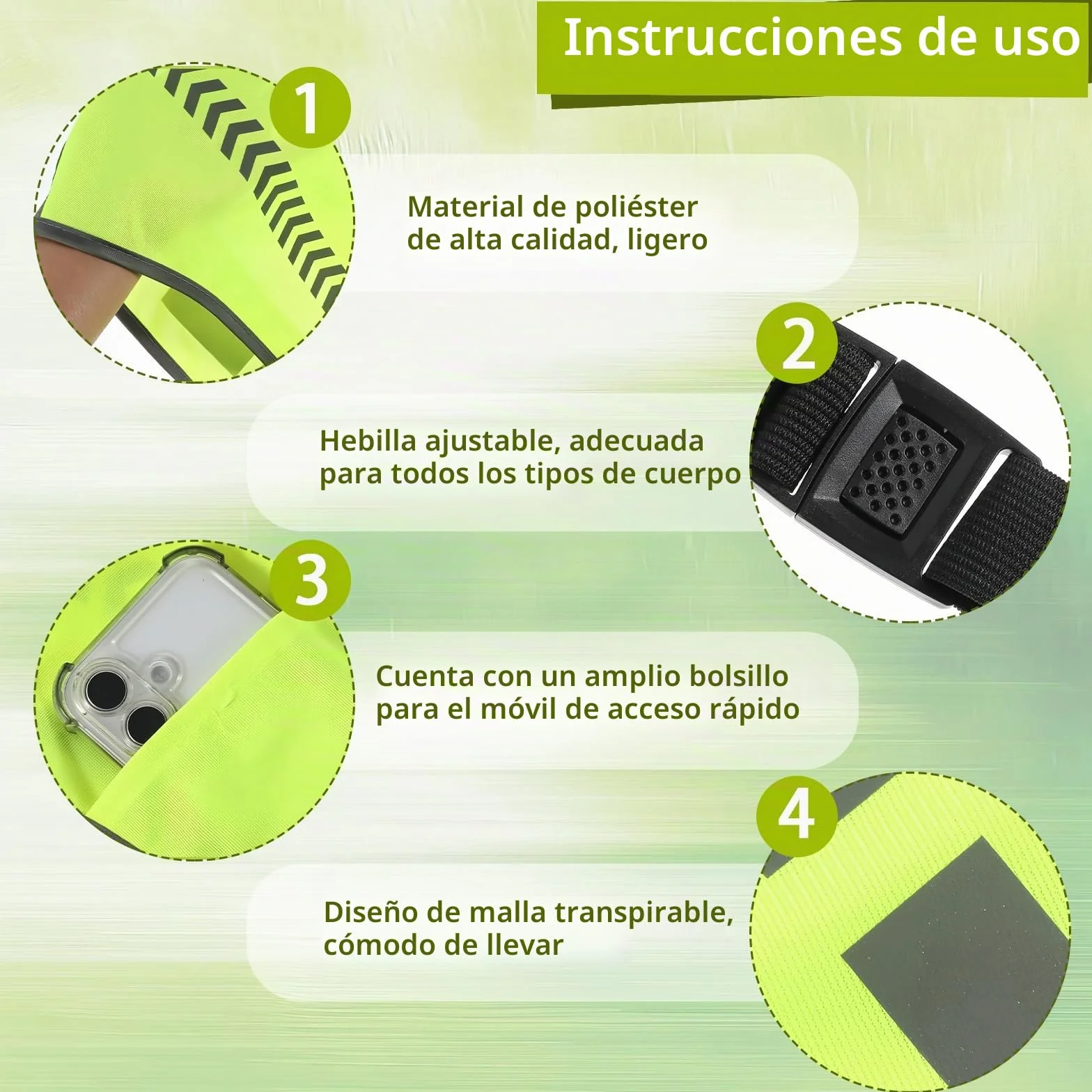 Chaleco Hombre Chaleco Reflectante Accesorios Patinete Electrico Accesorios Bicicleta Chaleco Hombre Reflectante Ajustable Ropa Reflectora Caminar Hombres y Mujeres Ajustable