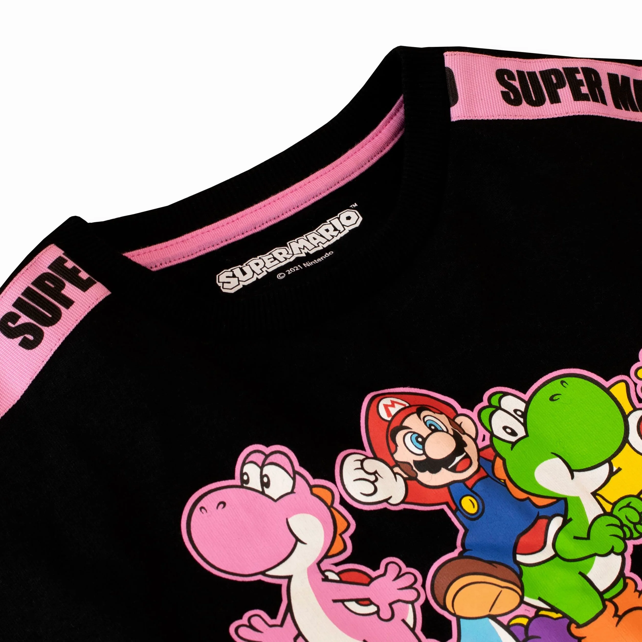SUPER MARIO Sudadera Recortada de Videojuego para Niñas Jersey de Mangas largas Infantil