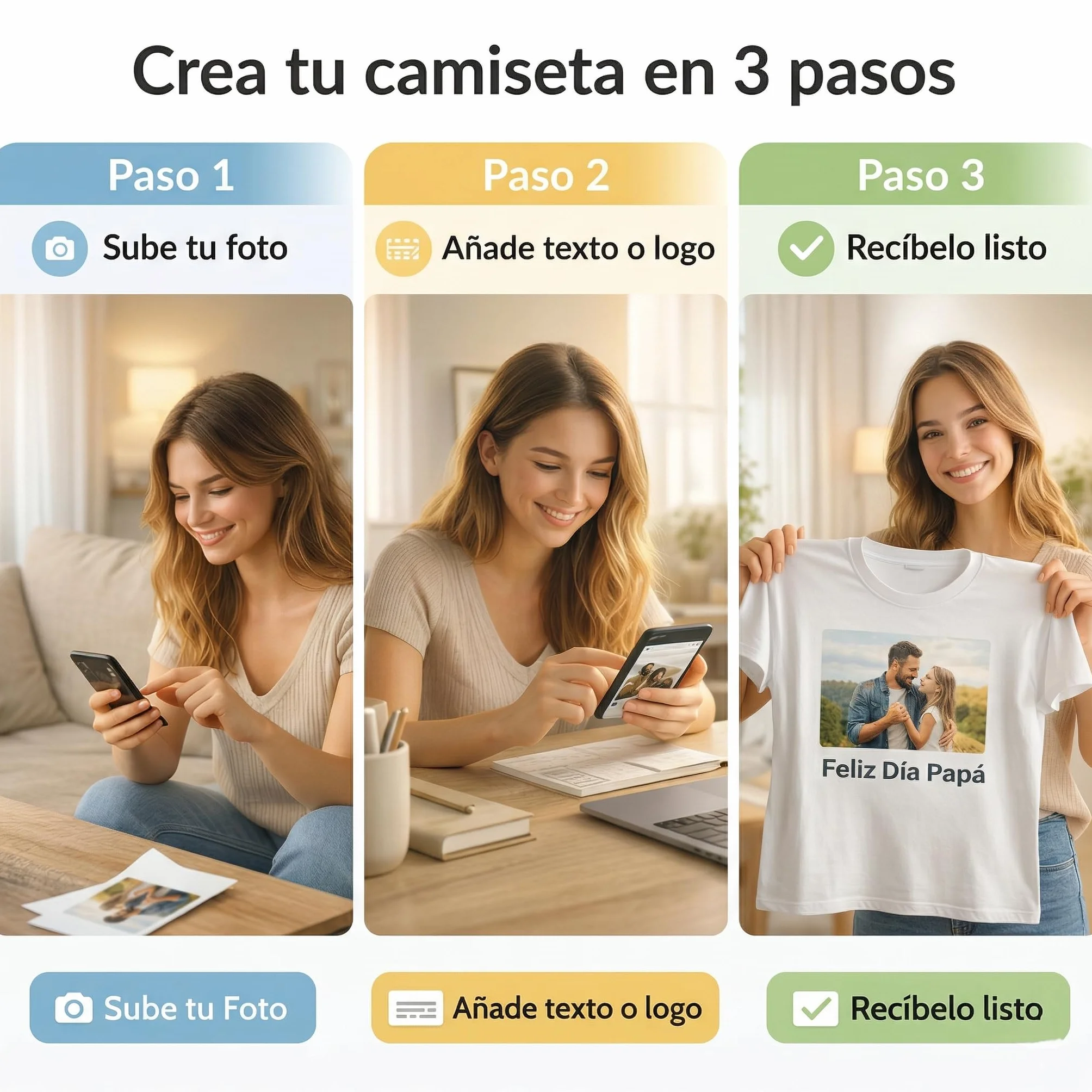 Camiseta Personalizada Foto Texto para Hombre y Mujer Camisetas Personalizadas 100% Algodón | Diseña Tu Propia Camiseta Doble Cara para Regalo, Cumpleaños, Empresa, Despedida