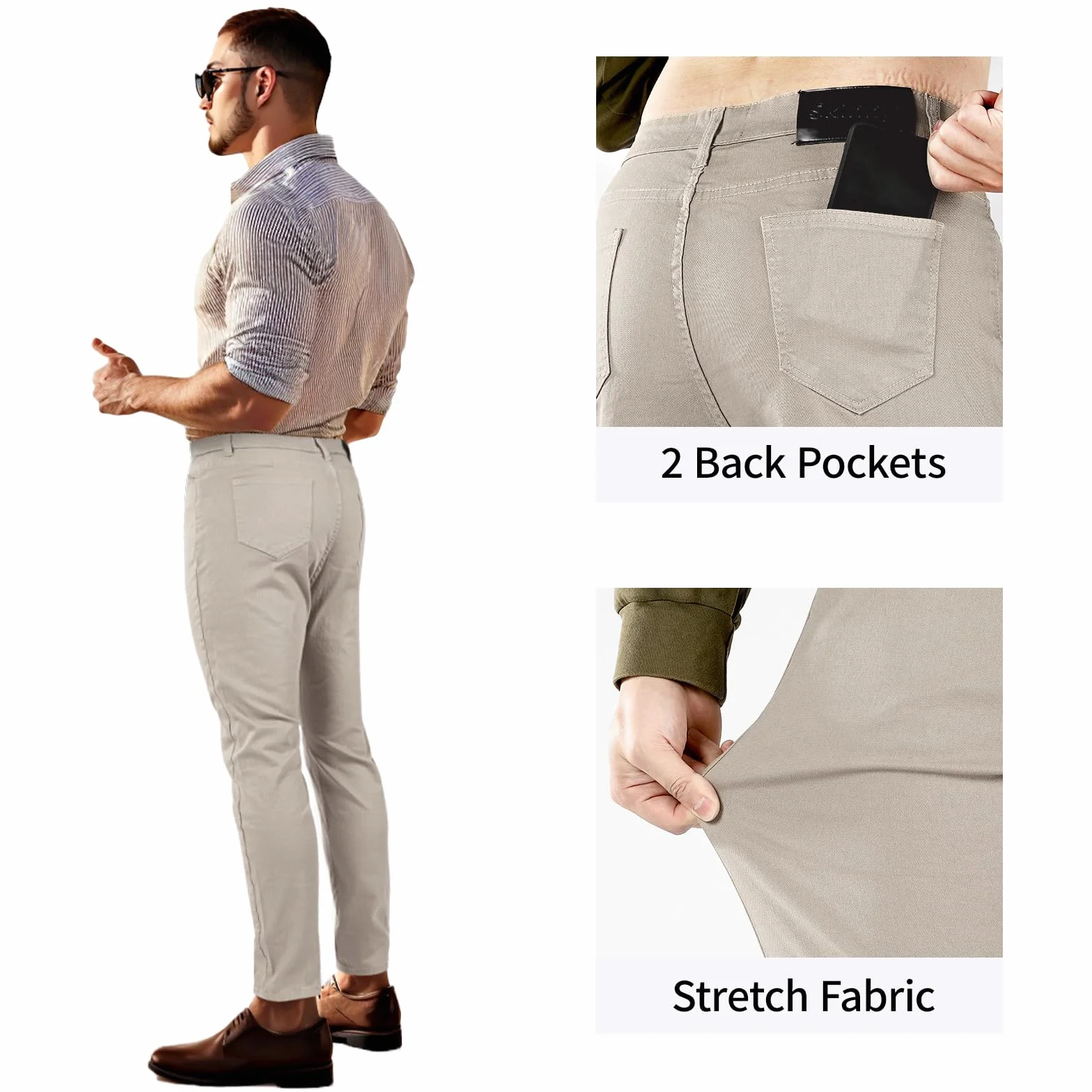 GINGTTO Hombre Pantalón Vaqueros Skinny Fit Super Elasticos Denim Jeans Slim Stretch Pantalones