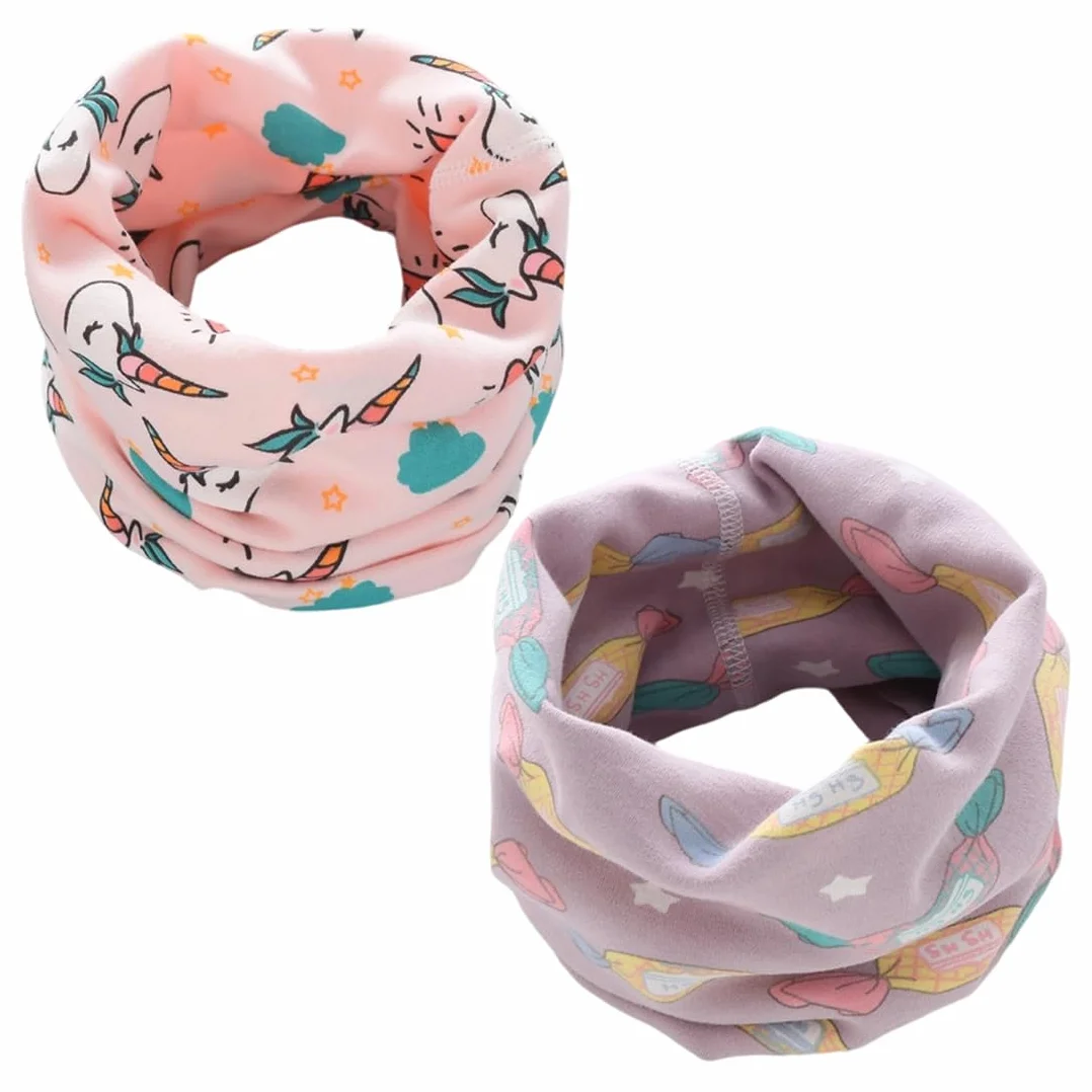 Braga cuello niño, Multiuso Cálido Pañuelo Circular a Prueba de Viento,Bufanda Cuello Niño Algodón Braga Cuello Niña Otoño Invierno Bufanda Tubular, estilo de dibujos animados