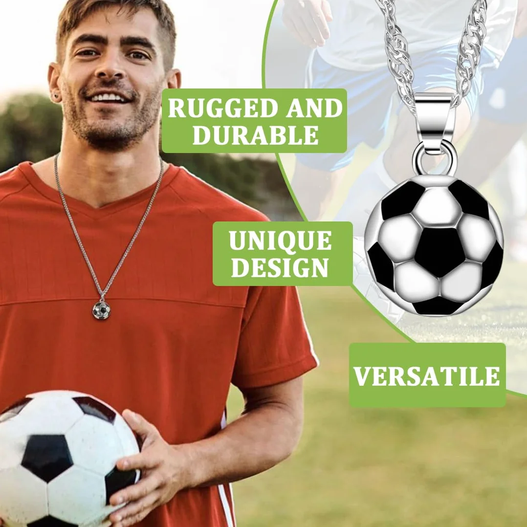 Collares para niño, 2 uds collar de fútbol colgante de fútbol collar de Metal aficionado al fútbol atletas Unisex