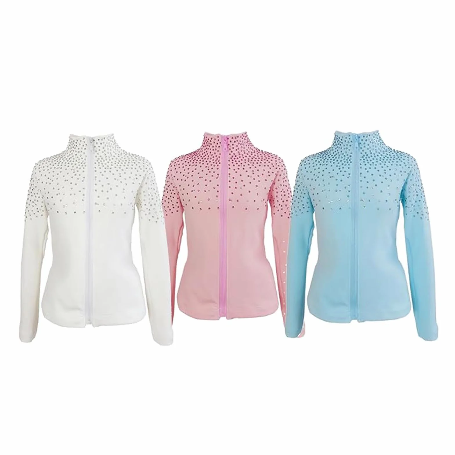 LIUHUO Chaqueta de patinaje sobre hielo para niñas y mujeres, forro polar elástico, para entrenamiento, patinaje artístico
