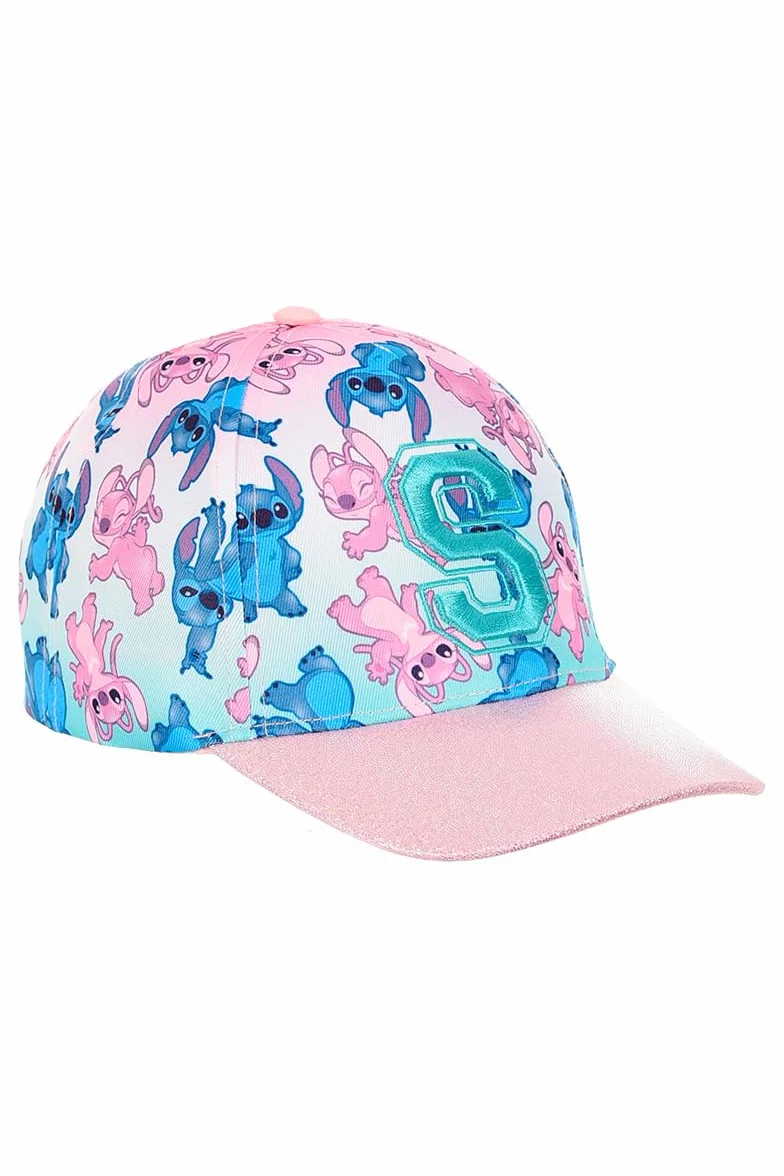 Disney Stitch y Angel Gorro para Niñas, Gorra de Beisbol Purpurina 3D, Gorra de Verano Infantil