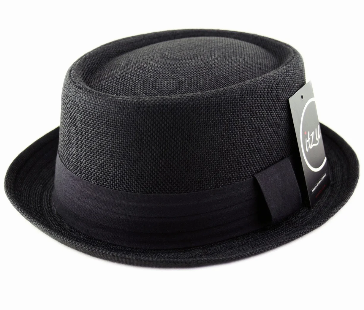 Sombrero Pork Pie de adultos, arpillera de yute, con banda, unisex (estilo Heisenberg, de "Breaking Bad")