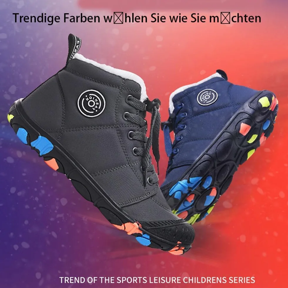 Zapatos descalzos para niños, de invierno, impermeables, descalzos, de invierno, zapatos de senderismo, ligeros, antideslizantes, botas de goma de invierno