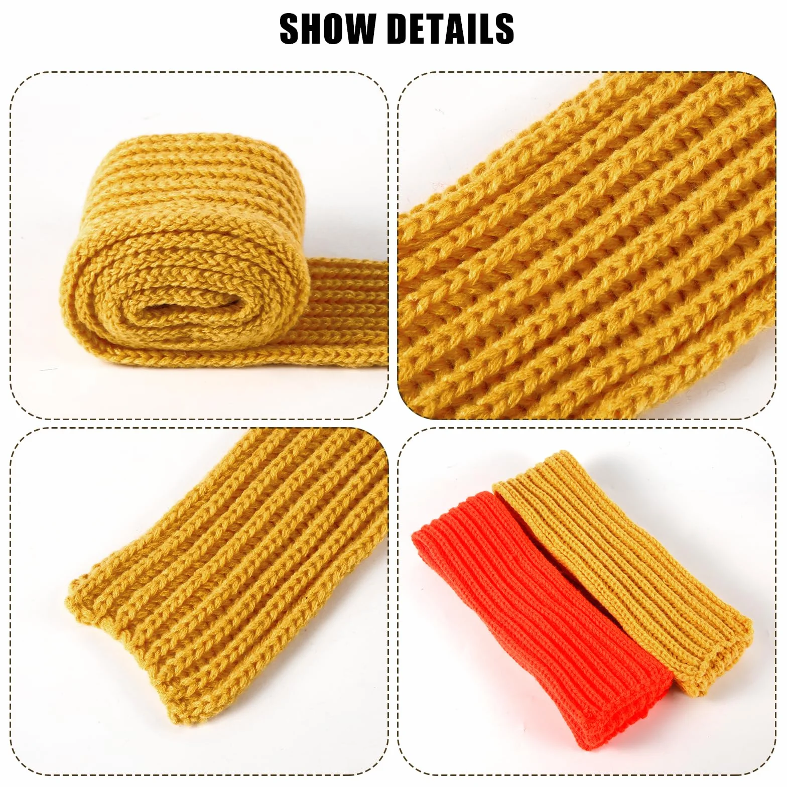 XIHIRCD 2 Bufanda para Niños, Bufandas de Punto Pequeñas Calentador Cuello Invierno Ropa de Invierno para Niños Pequeños, Niñas y Niños en Clima Frío (Jengibre, Naranja Brillante)