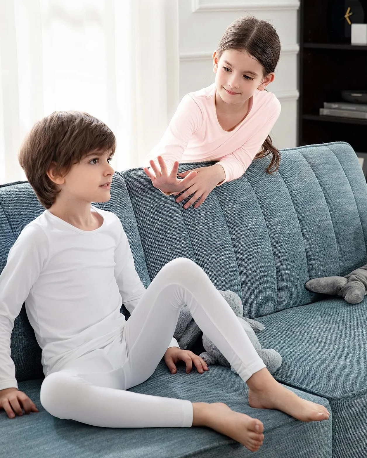 Conjunto de ropa interior térmica para niña, forro polar, capa base superior e inferior, pantalones largos cálidos para invierno, esquí y uso diario
