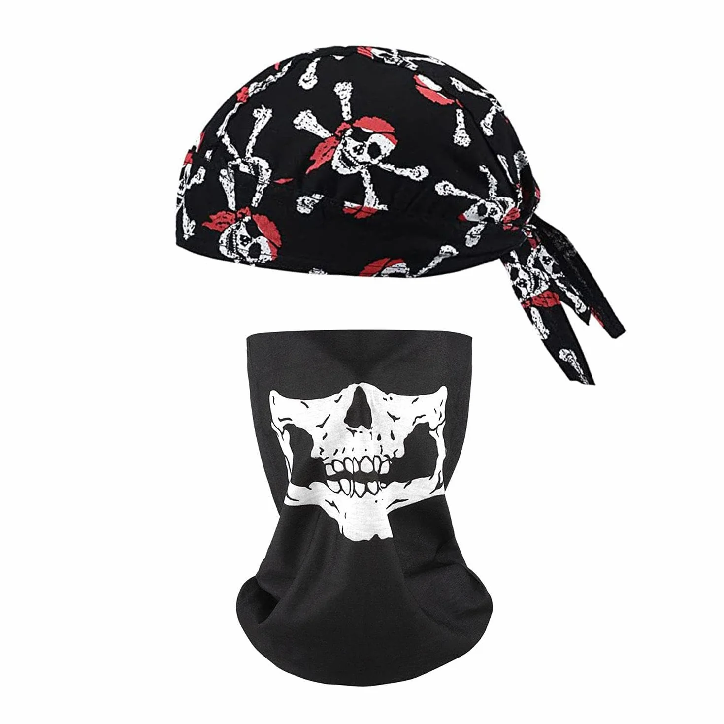 1 pieza de funda transpirable pirata, 1 pieza de pañuelo de calavera, pañuelo pirata, bufanda pirata para hombres, tela pirata para niños, sombreros piratas para mujeres