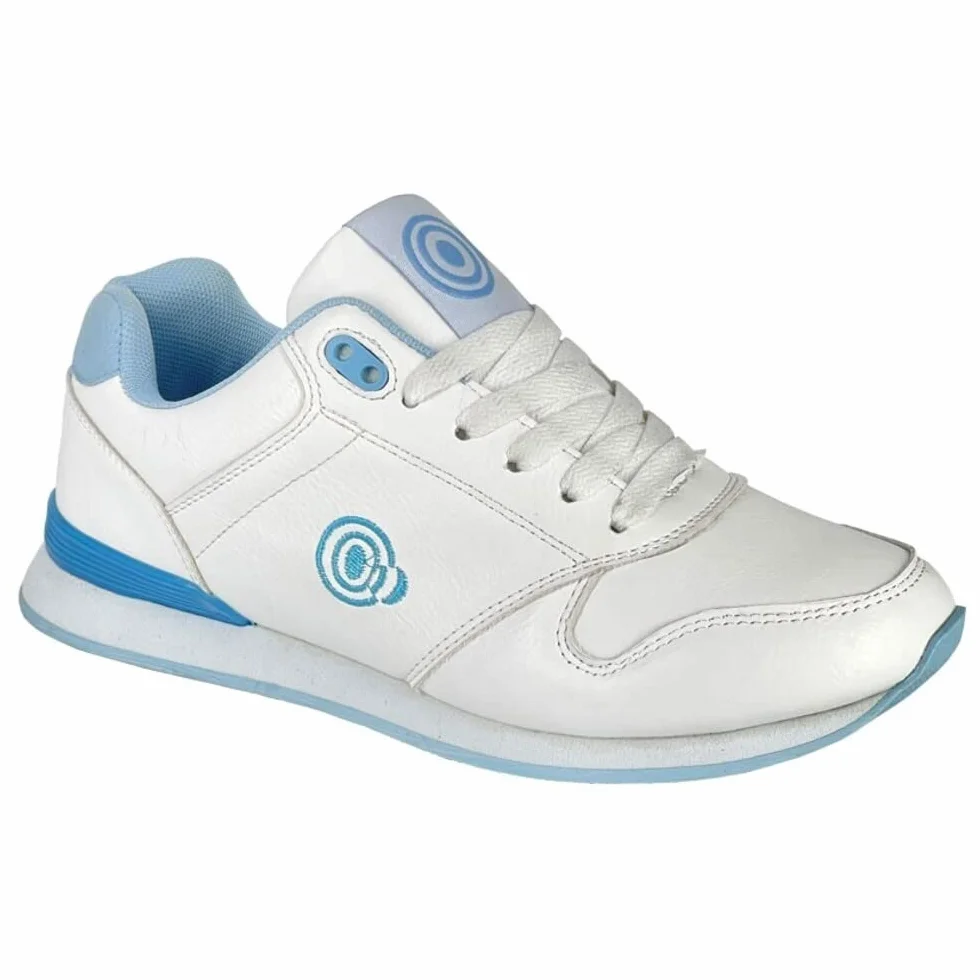 Dek Zapatos de bolos de césped con cordones estilo entrenador para mujer blanco/azul