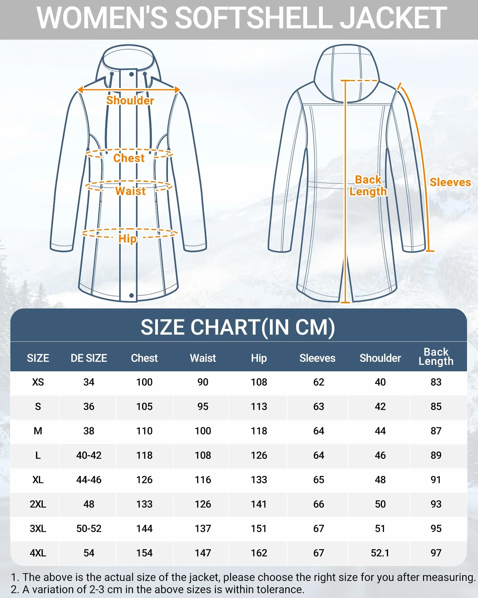 Outdoor Ventures Chaqueta de lluvia para mujer, chaqueta larga softshell con capucha para mujer, chaqueta de entretiempo, chaqueta funcional forrada impermeable, cortavientos